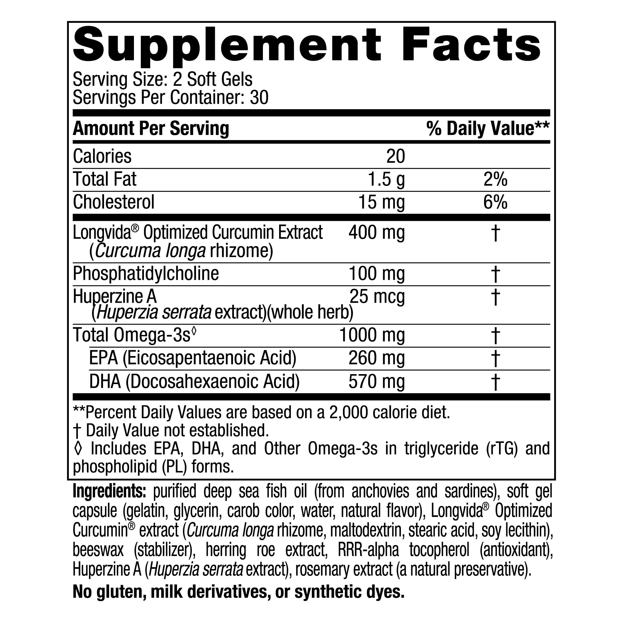 Nordic Naturals Omega Memory with Curcumin, Lemon - 60 Soft Gels | Omega-3 + Curcumin