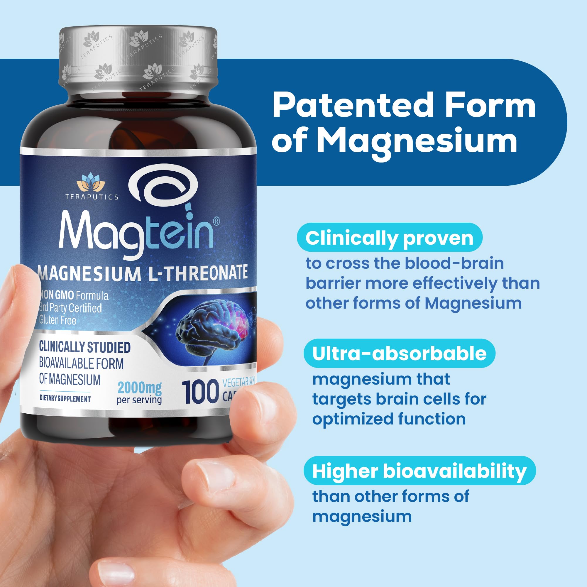Magtein Magnesium L-Threonate – Brain Support, Memory & Focus | 2000 mg