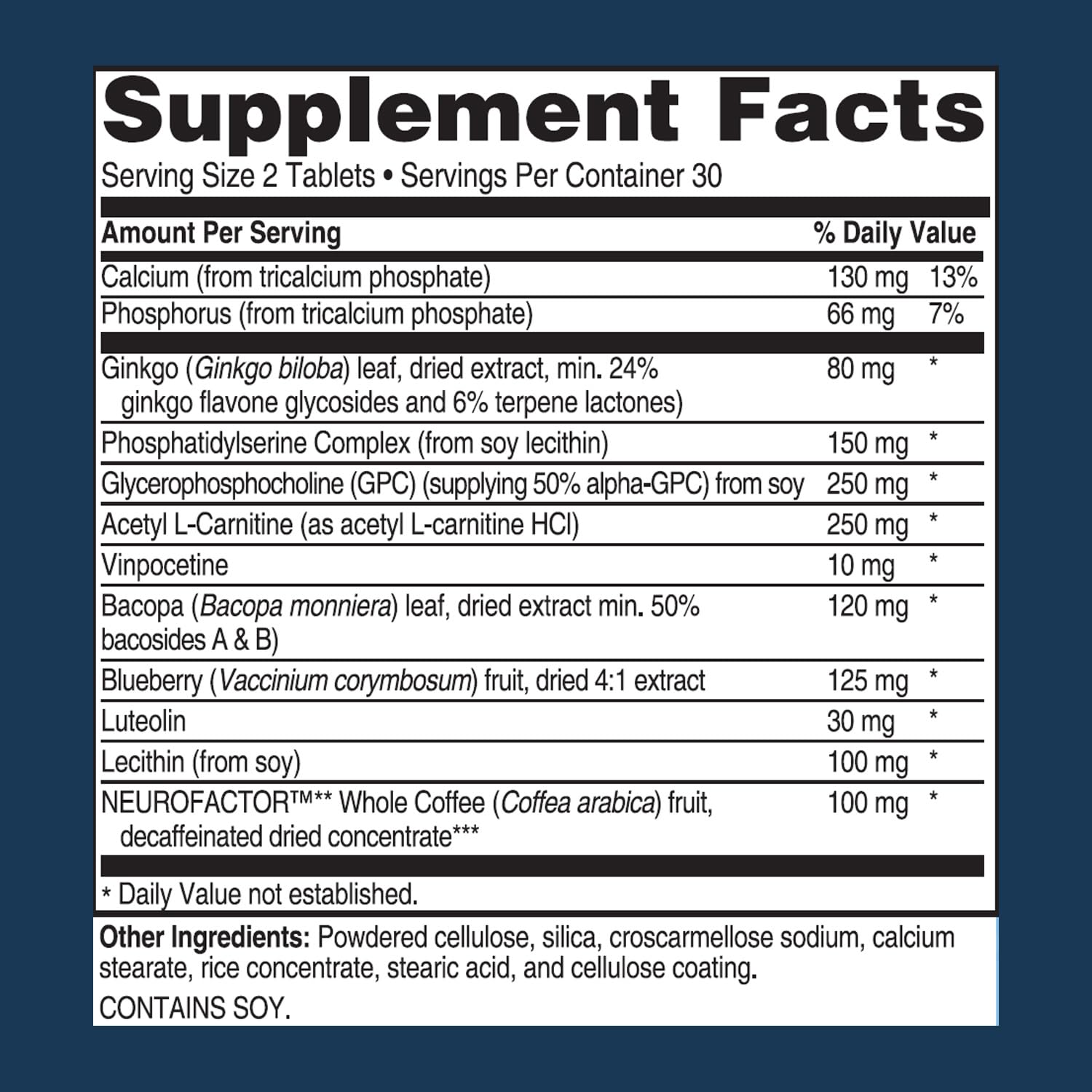Advanced Memory Formula | Brain Booster Supplement by Advanced Bionutritionals | 60 Tablets