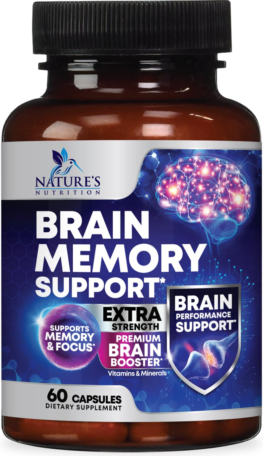 Brain Memory Supplement Pills - 3X Strength Nootropics for Concentration, Clarity & Focus