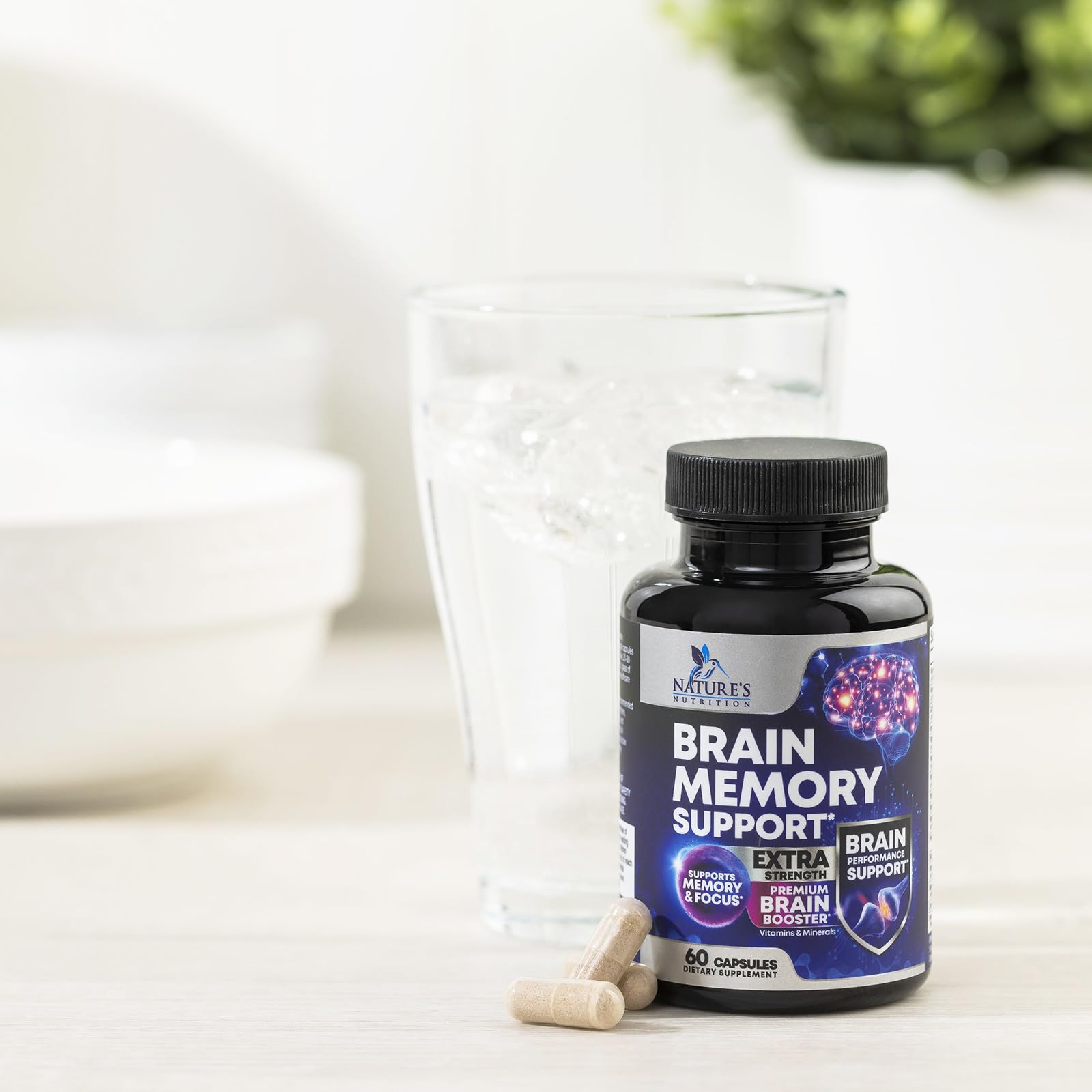 Brain Memory Supplement Pills - 3X Strength Nootropics for Concentration, Clarity & Focus