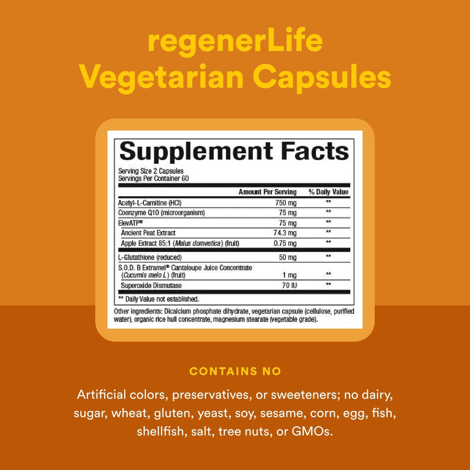 Natural Factors REGENERLIFE® 120 Capsules – Mitochondrial Support & Energy