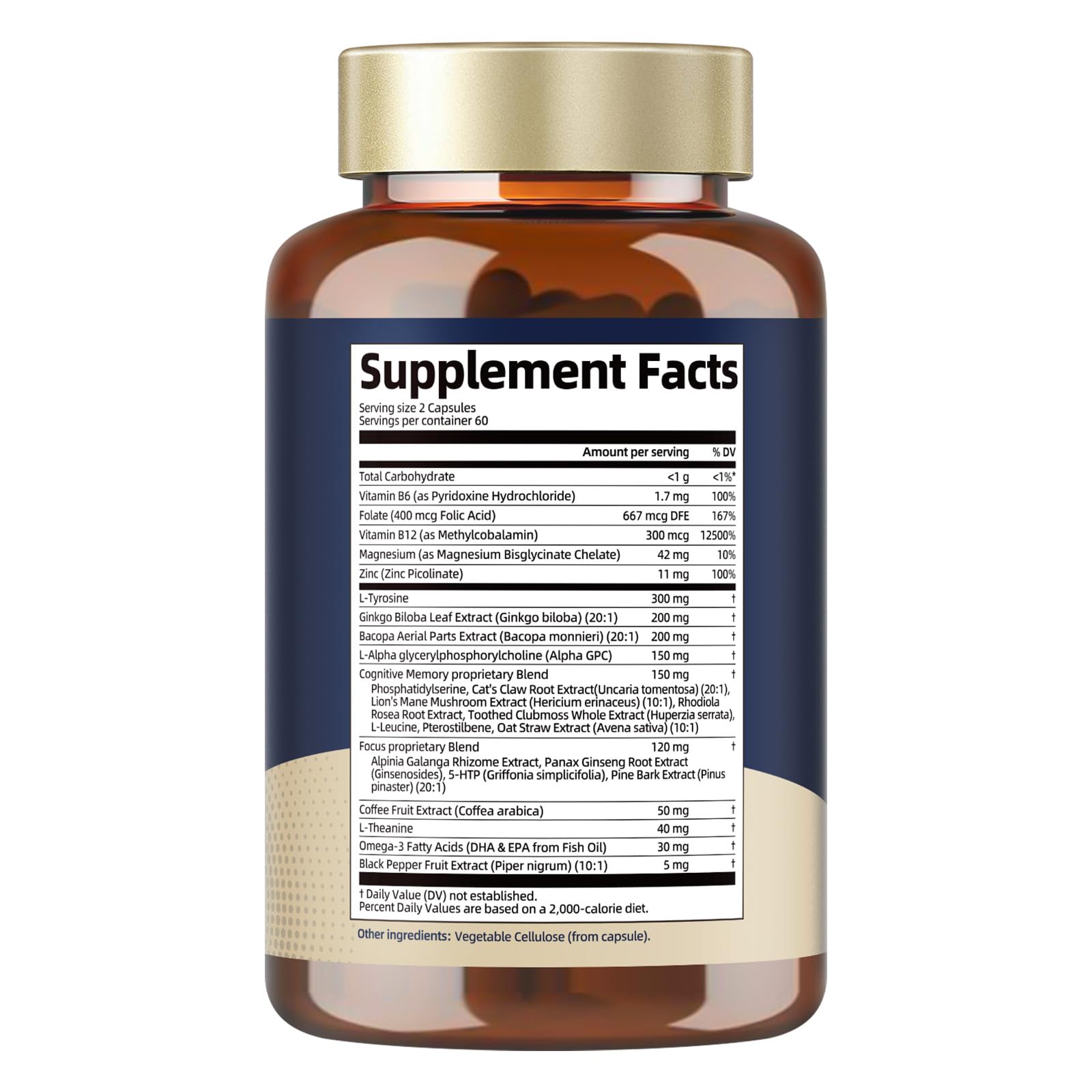 25 in 1 Brain Supplement for Memory, Focus & Neuro Health | Daily Nootropic Capsule