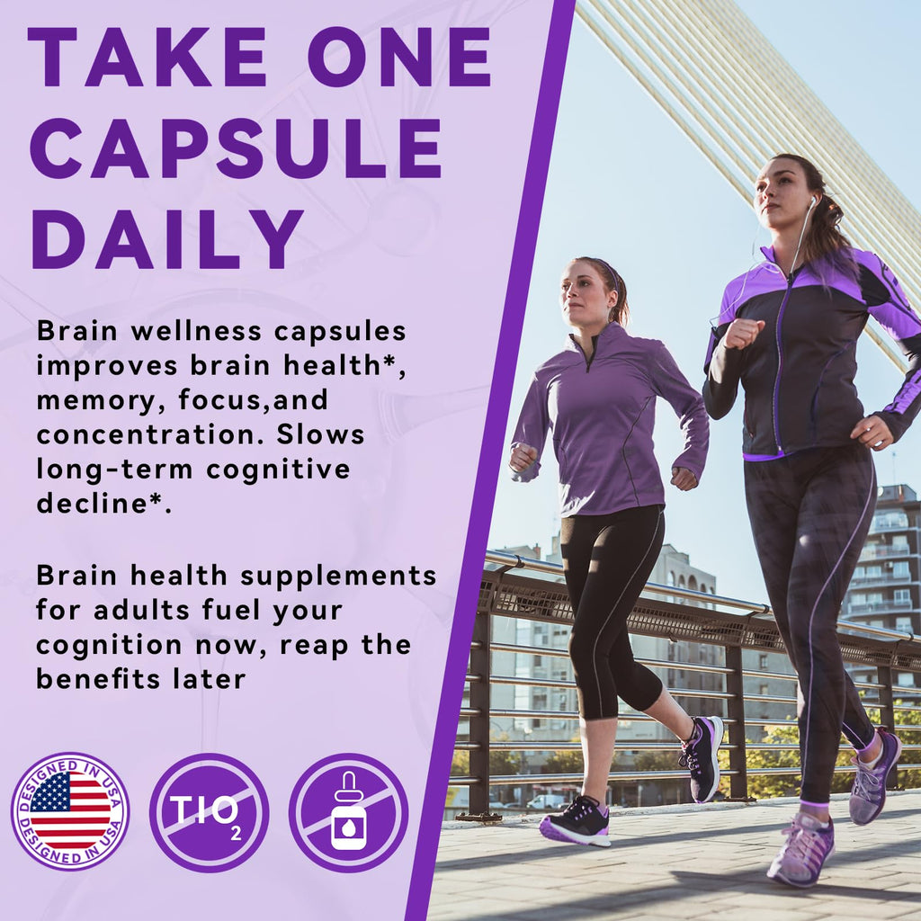 Brain Supplements for Memory and Focus - 11-in-1 NAC, B12, L-Theanine, Bacopa Monnieri | Vegan 30 Caps