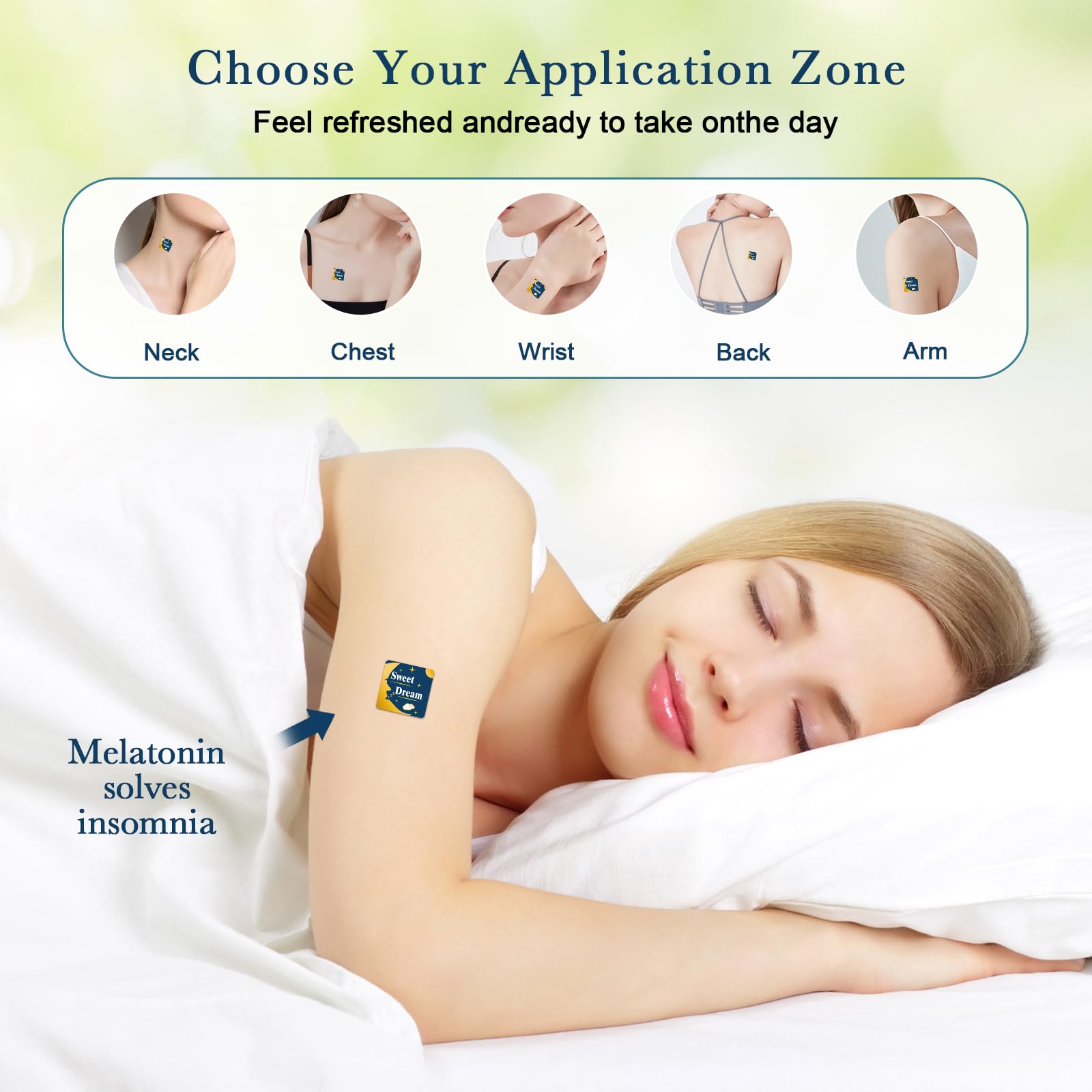 BRAMHO Sleep Patches for Adults - Melatonin, Magnesium & Sour Cherry - Plant-Based Sleep Aid - 60 Count