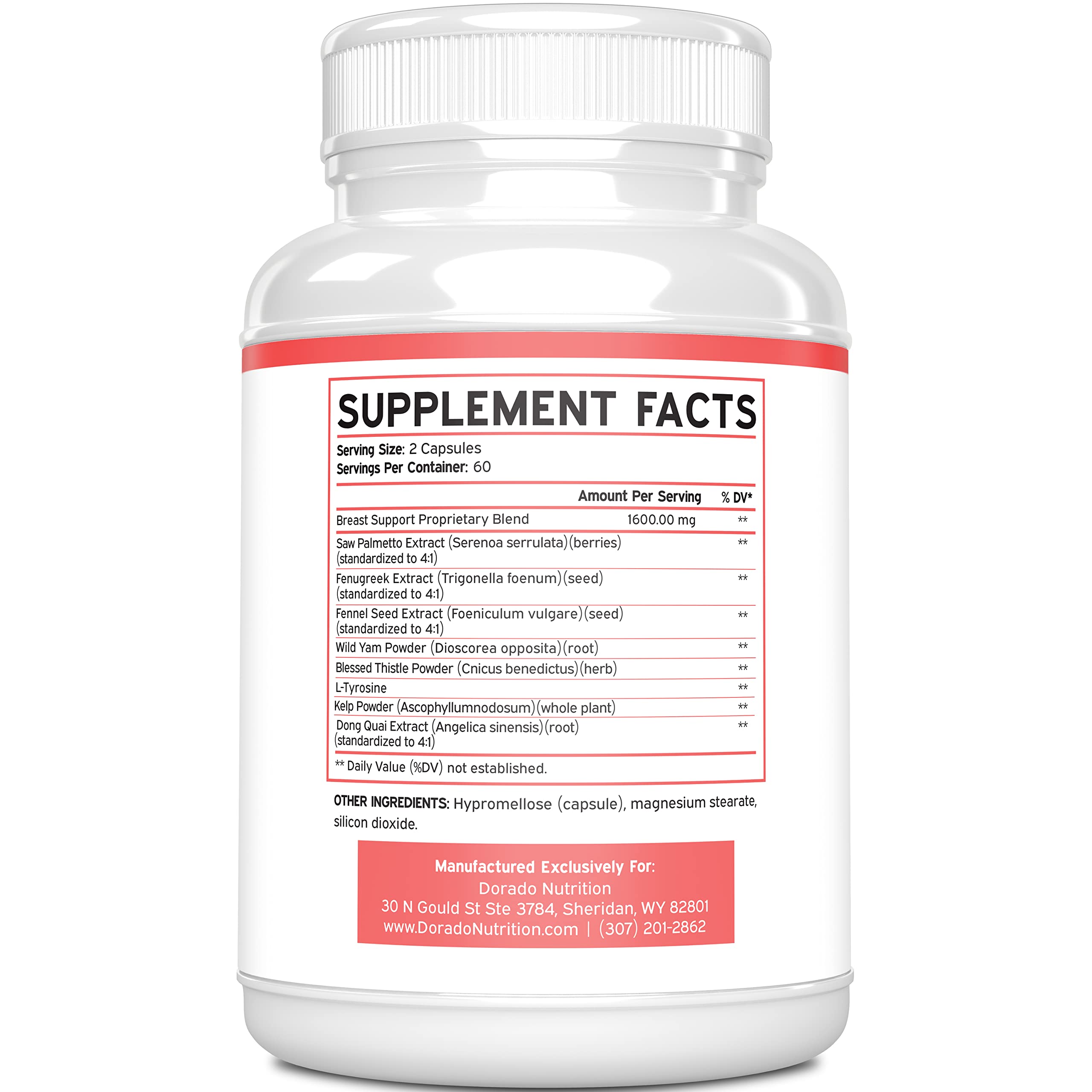 Breast Support Pills for Women - 120 Count | Fenugreek, Saw Palmetto, & More | USA Made