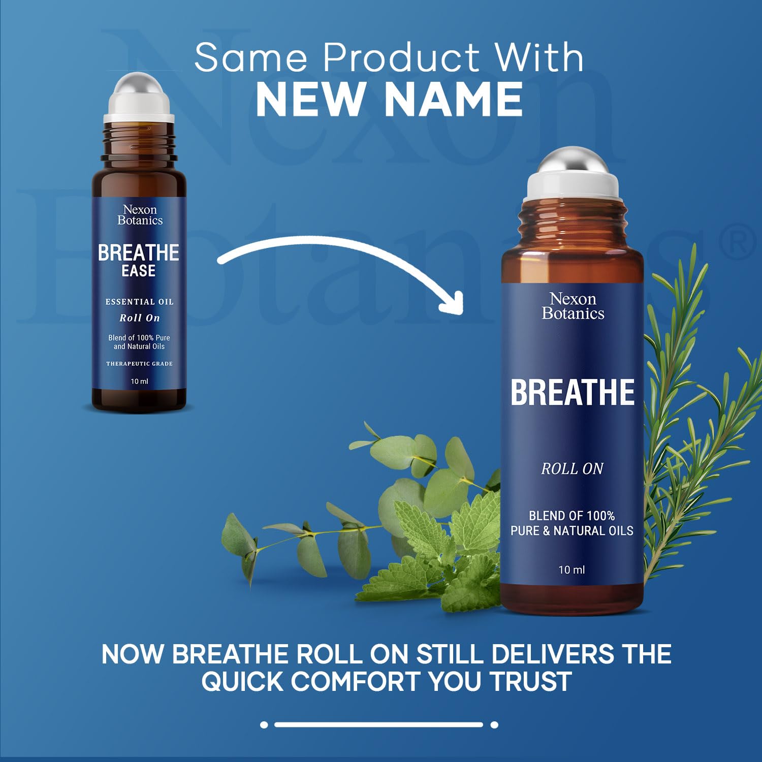 Breathe Essential Oil Roll-On 10 ml – Eucalyptus, Peppermint & Rosemary | Nexon Botanics