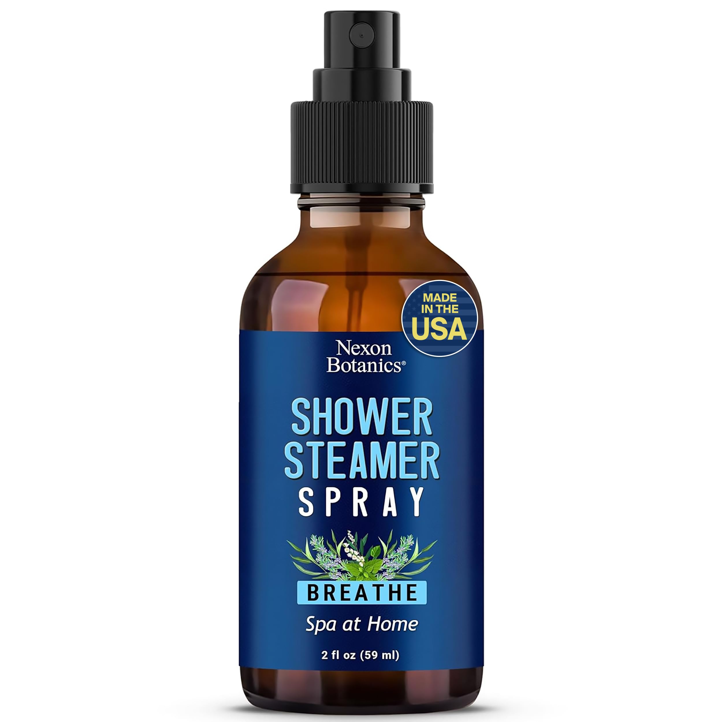 Breathe Shower Steamer Spray 2 oz – Aromatherapy Mist with Rosemary, Peppermint & Eucalyptus | Nexon Botanics