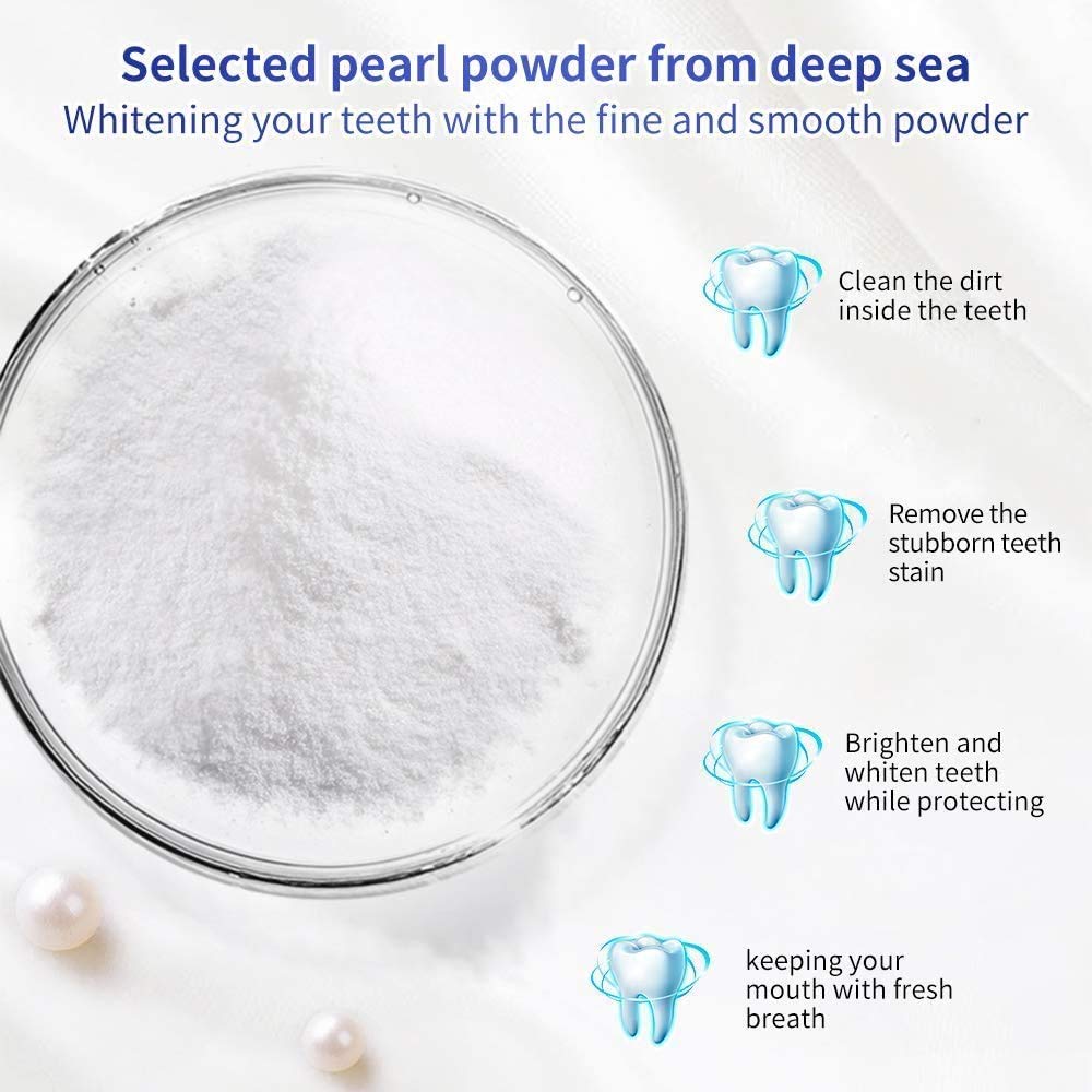 BREYLEE Teeth Whitening Powder – Pearl Essence Brightening Powder (1.05 oz) – Natural Teeth Whitener, Removes Coffee, Wine & Smoke Stains