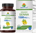 Brieofood Organic Senna 1500mg – 90 Vegetarian Tablets (45 Servings), Gluten Free