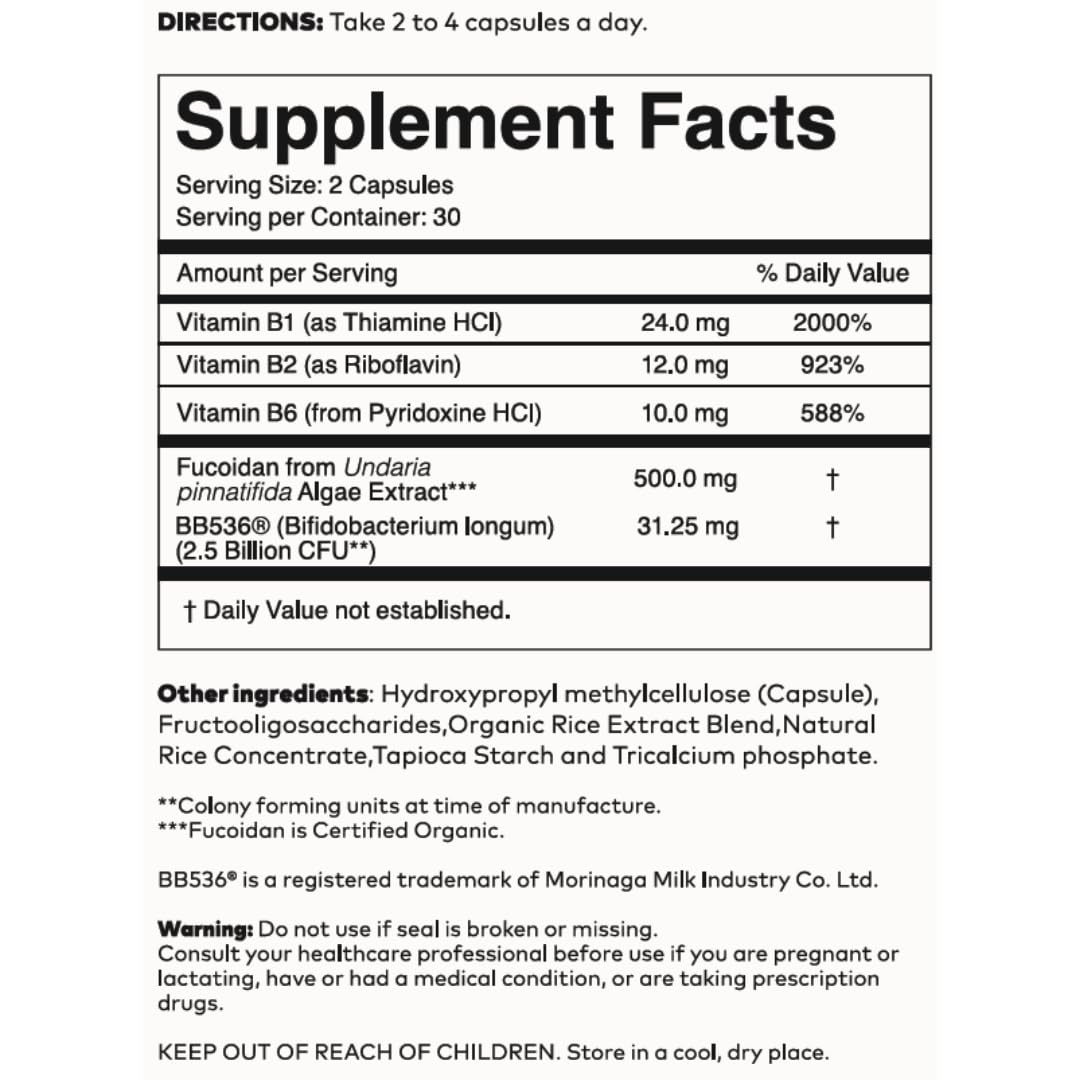 Brimmune Fucoidan 500 mg - Organic Patagonia, BB536 Probiotics | Immune Support (60 capsules)