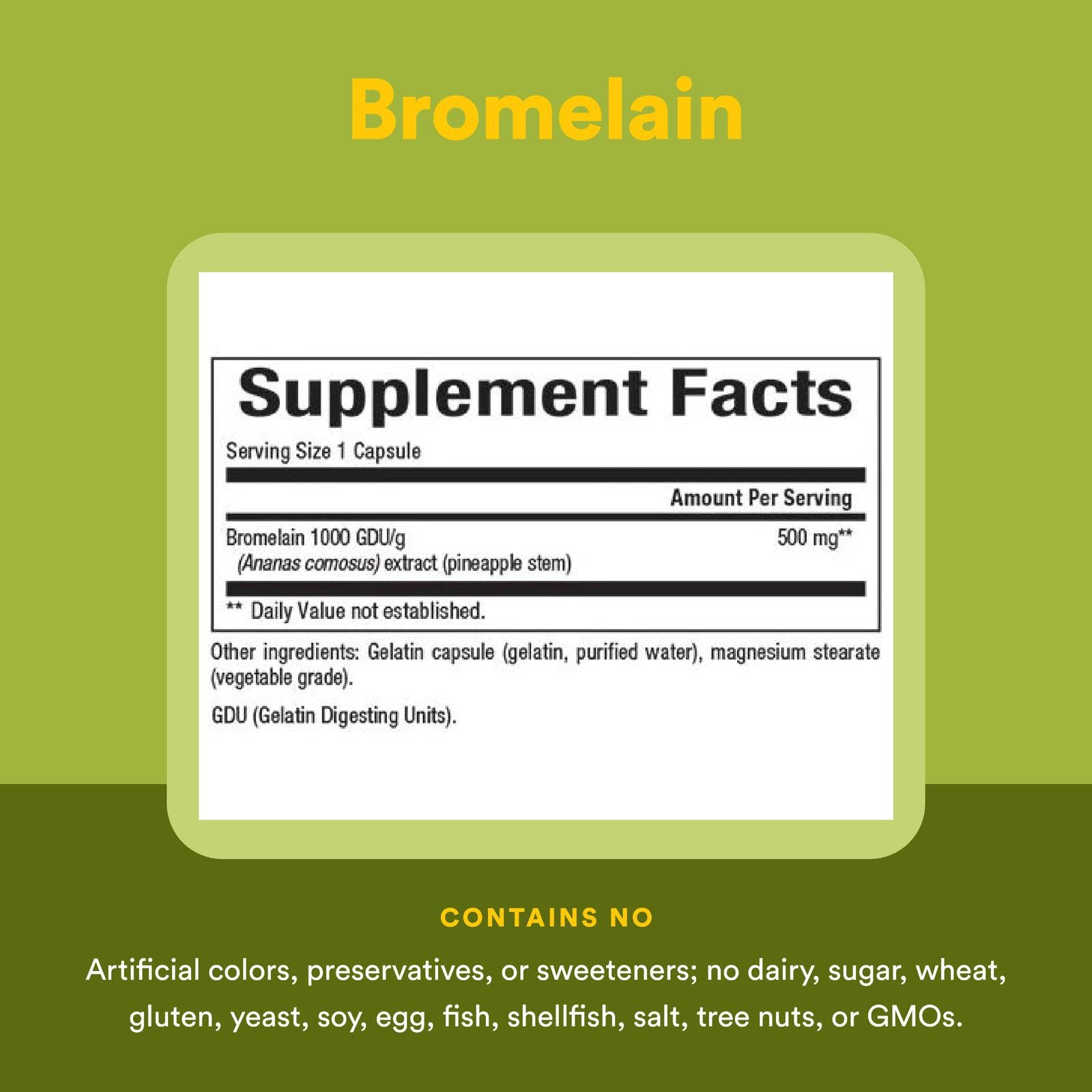 Natural Factors Bromelain 500 mg – Enzyme Support for Digestive Health, 180 Capsules