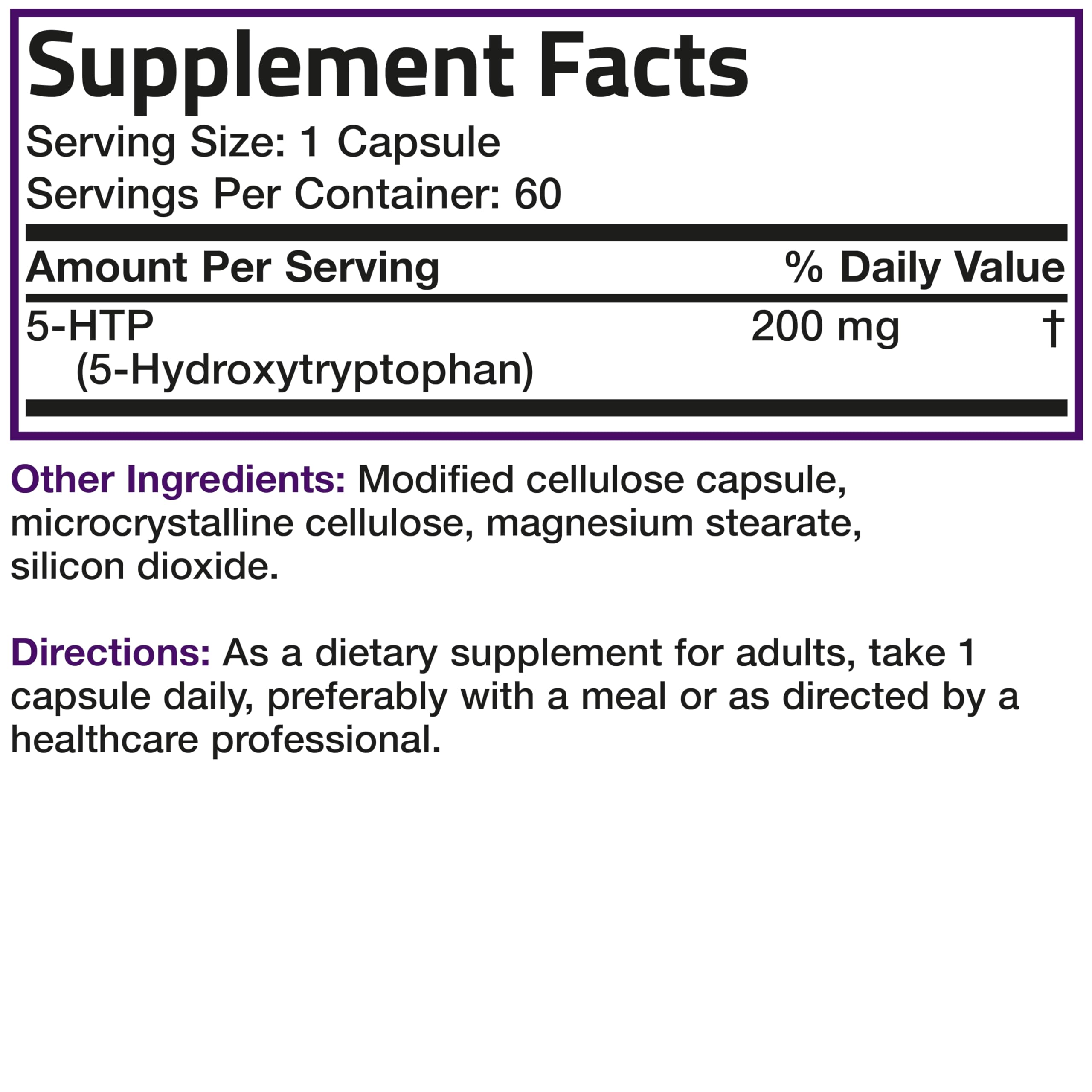 Bronson 5-HTP 200mg (Griffonia Simplicifolia) Non-GMO – 60 Vegetarian Capsules
