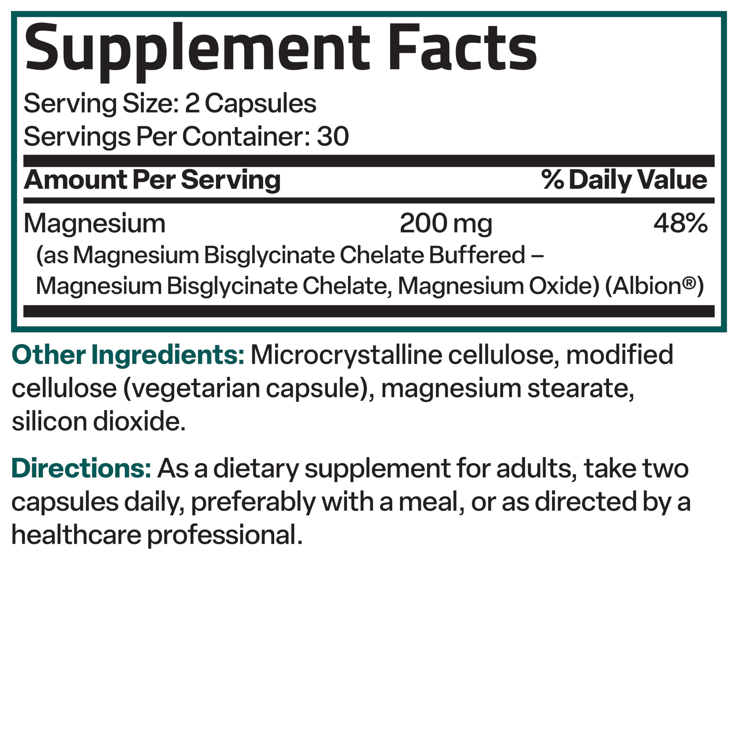 Bronson Magnesium Glycinate 200 mg Chelated, High Absorption