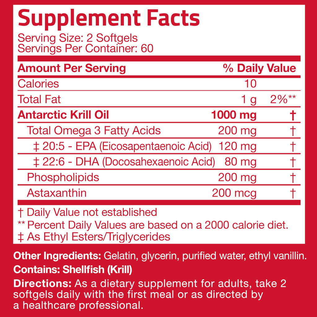 Bronson Antarctic Krill Oil 1000 mg with Omega-3s | 120 Softgels