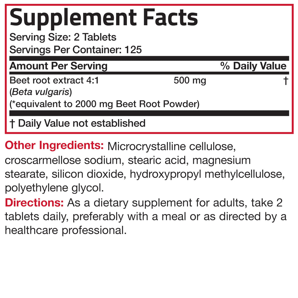 Bronson Beet Root Extra Strength – Non-GMO, 250 Vegetarian Tablets