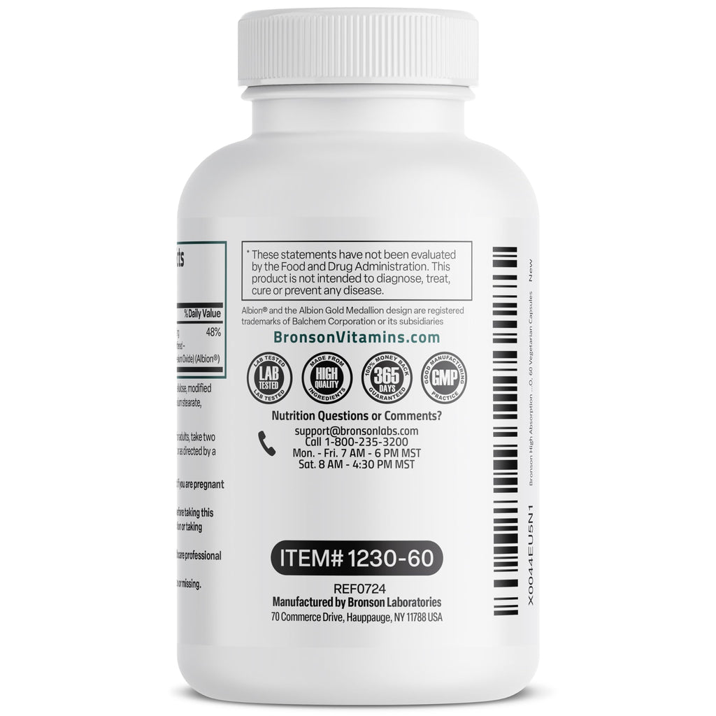 Bronson Magnesium Glycinate 200 mg Chelated, High Absorption