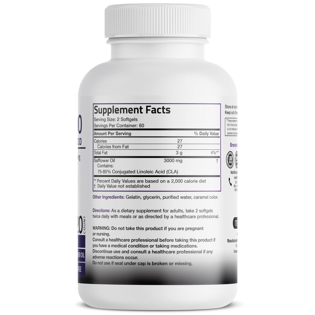 Bronson CLA 3000 Extra High Potency – 2250 mg per Serving, 120 Softgels