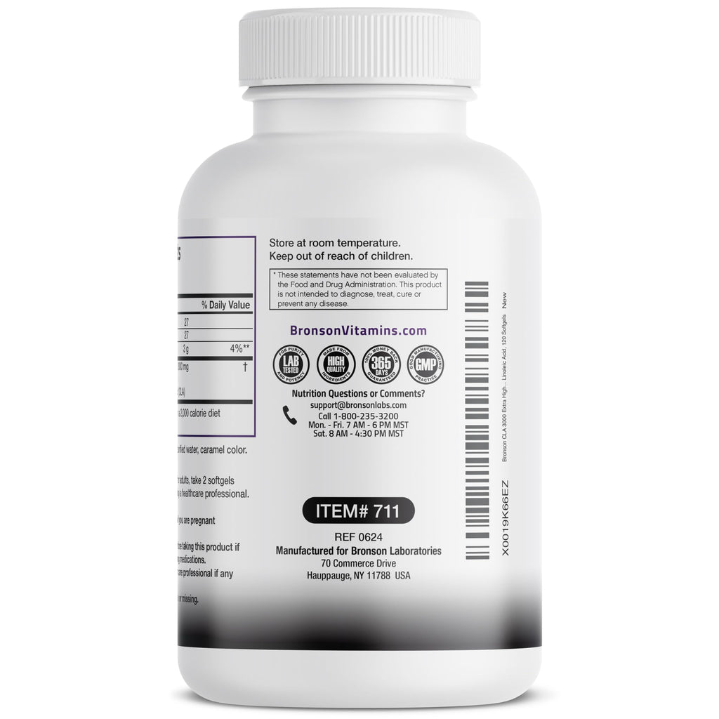 Bronson CLA 3000 Extra High Potency – 2250 mg per Serving, 120 Softgels