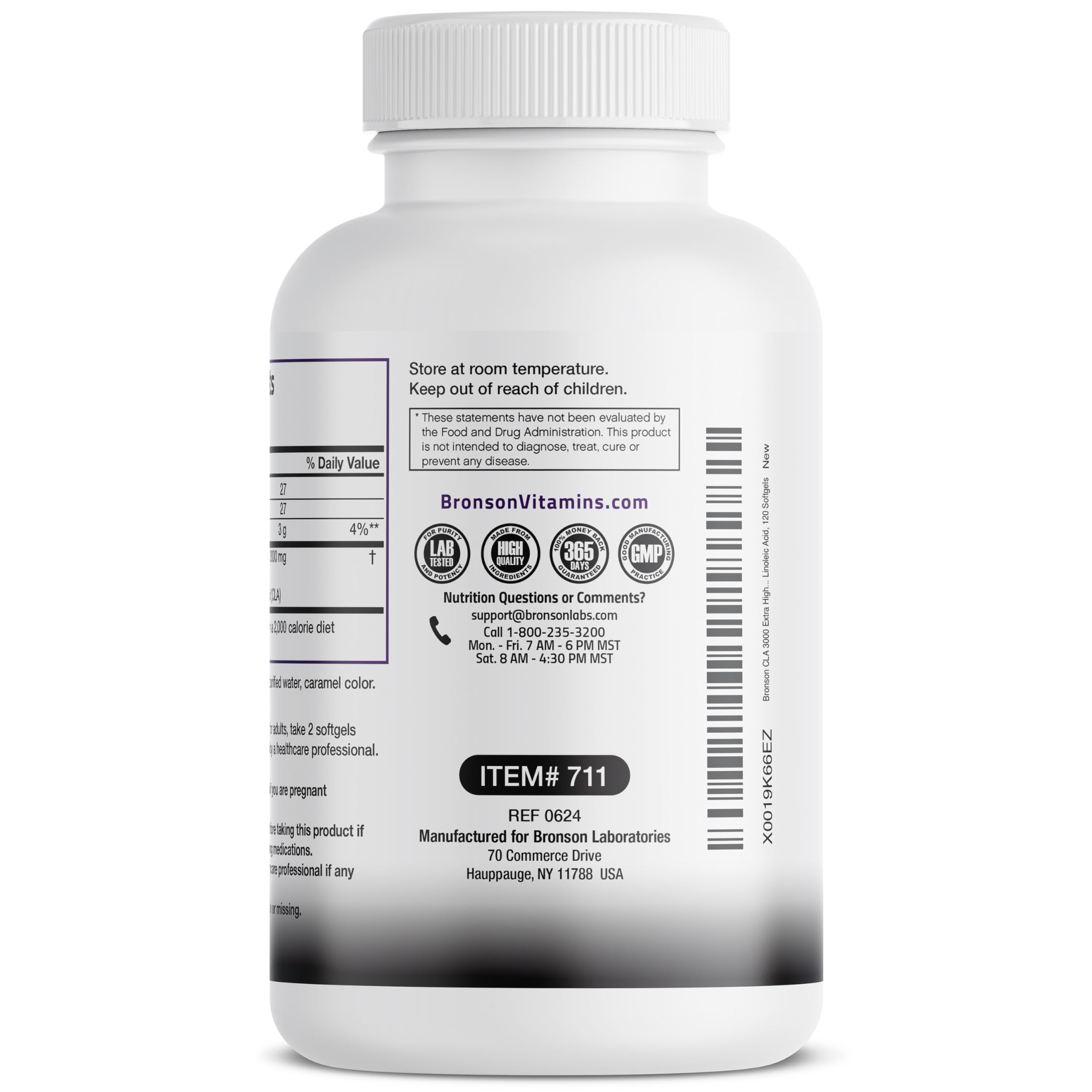Bronson CLA 3000 Extra High Potency – 2250 mg per Serving, 120 Softgels