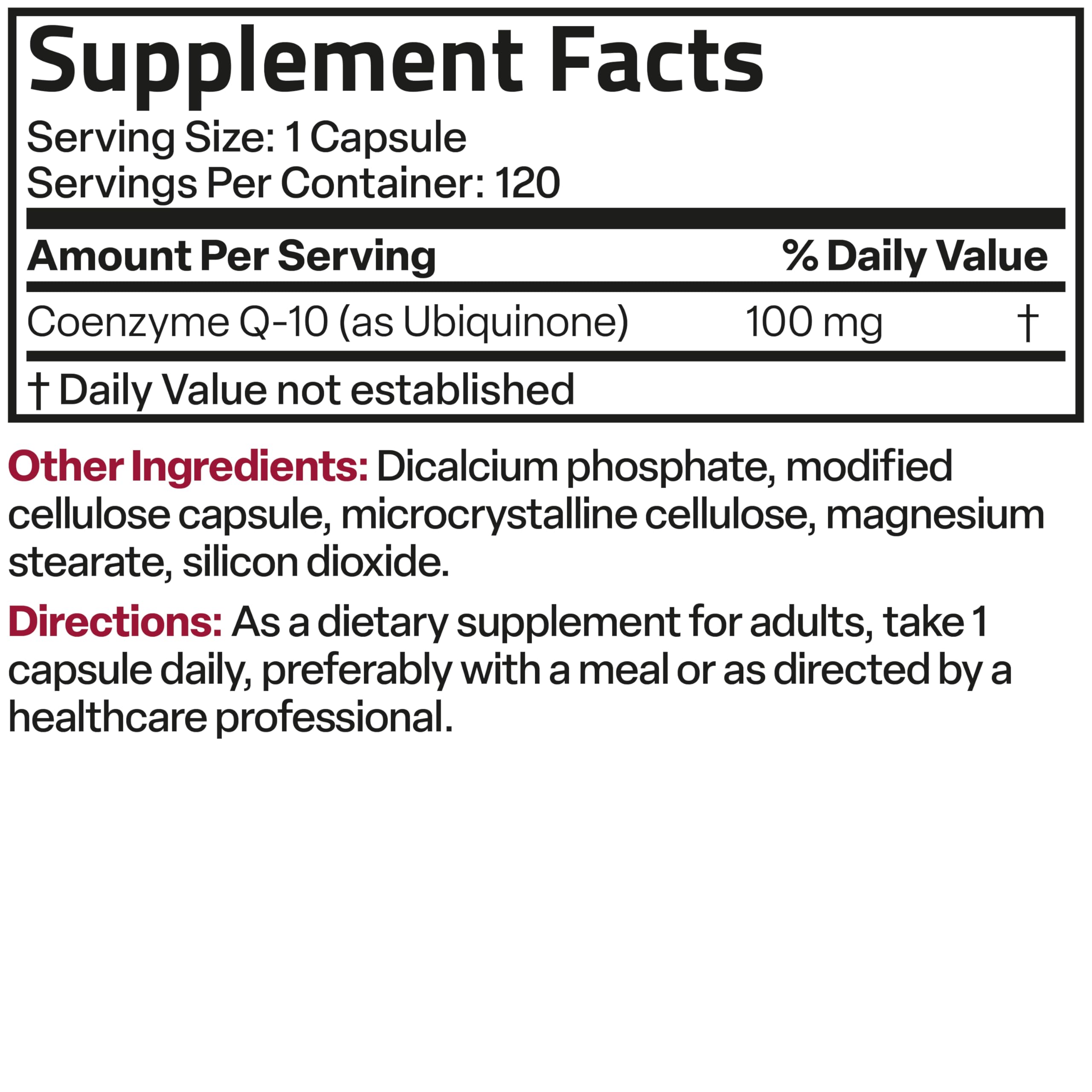 Bronson CoQ10 100 mg High Potency Vegetarian Capsules – 120 Veg Capsules