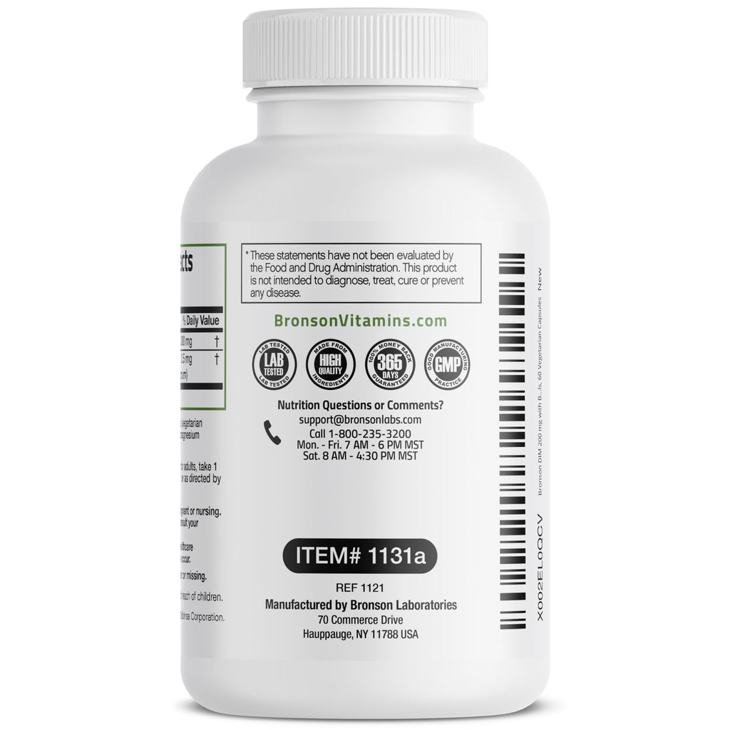 Bronson DIM 200 MG with BioPerine – Estrogen Metabolism & Hormone Balance | 60 Vegetarian Capsules