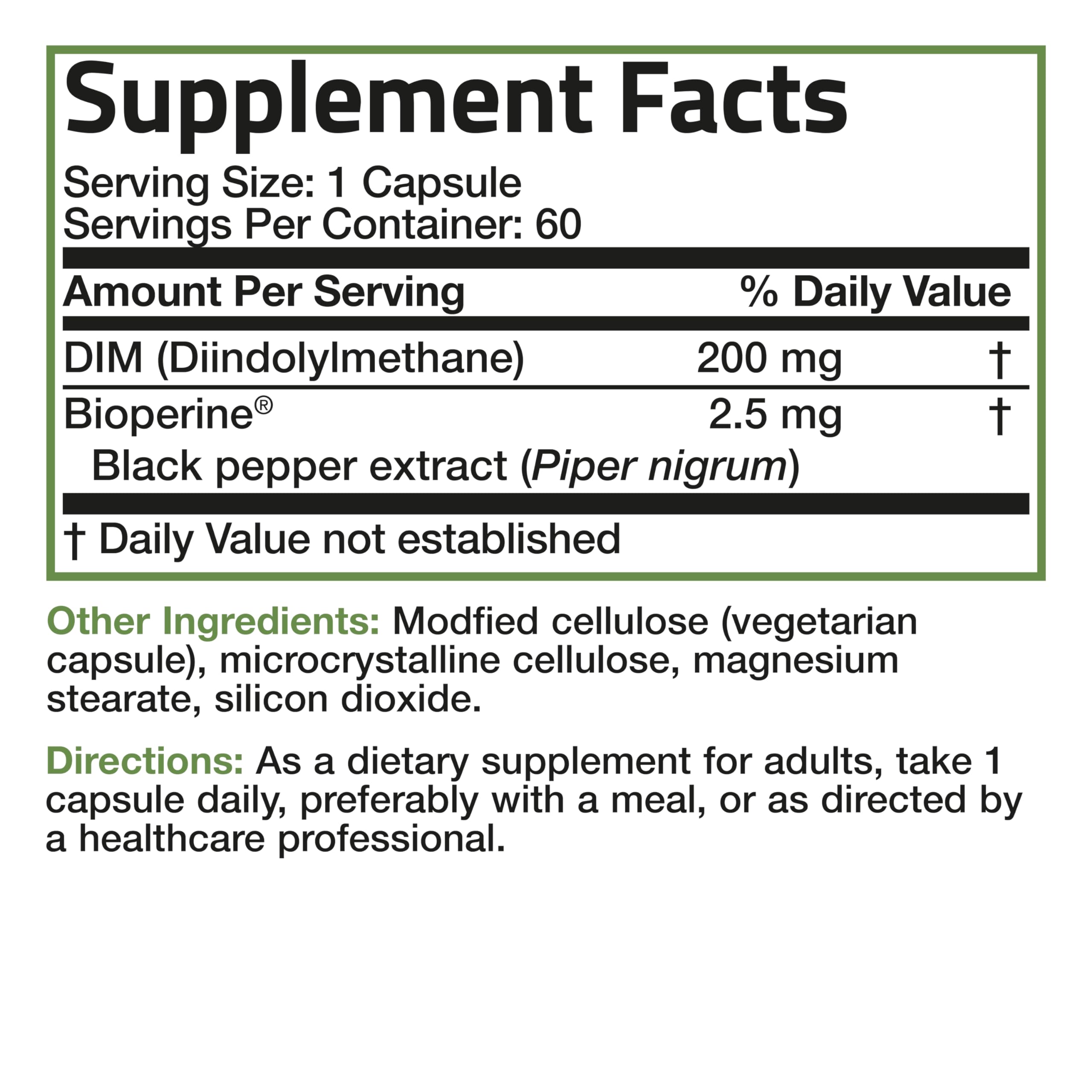 Bronson DIM 200 MG with BioPerine – Estrogen Metabolism & Hormone Balance | 60 Vegetarian Capsules
