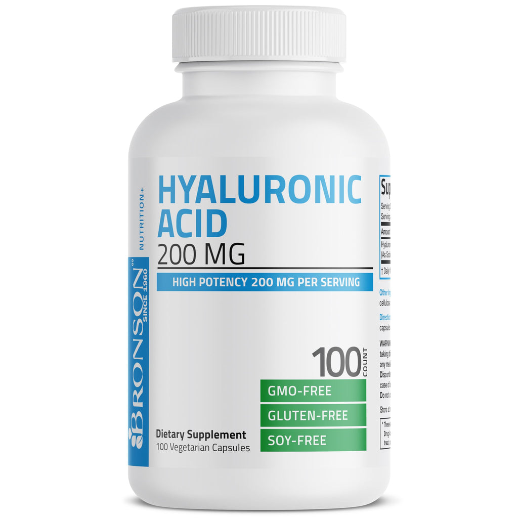Bronson Hyaluronic Acid 200 MG – Joint Health & Skin Support | Non-GMO, 100 Vegetarian Capsules