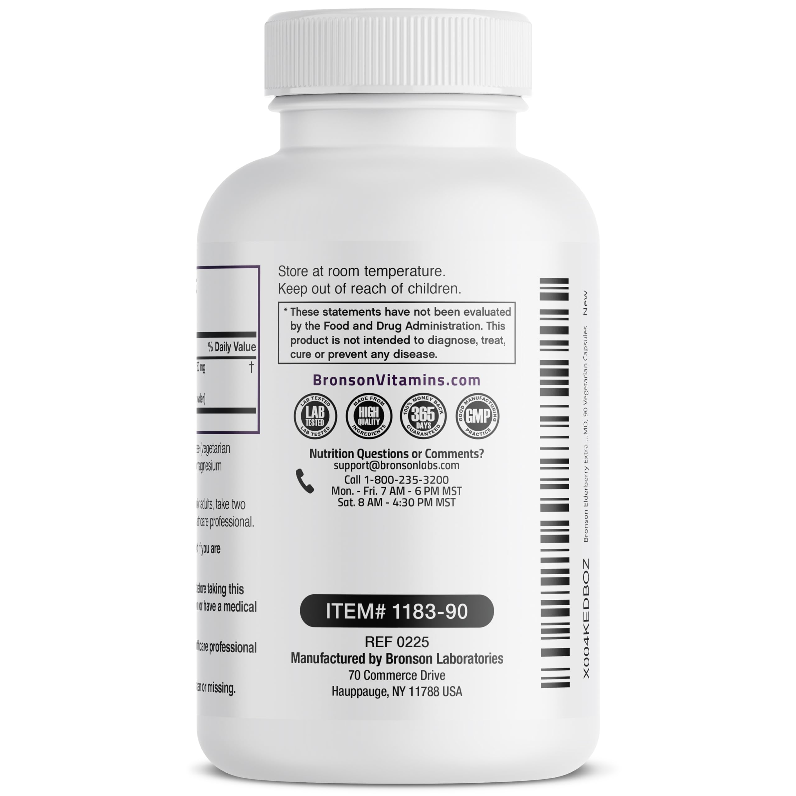 Bronson Elderberry Extra Strength – Immune Support & Antioxidant Protection, 90 Veg Capsules