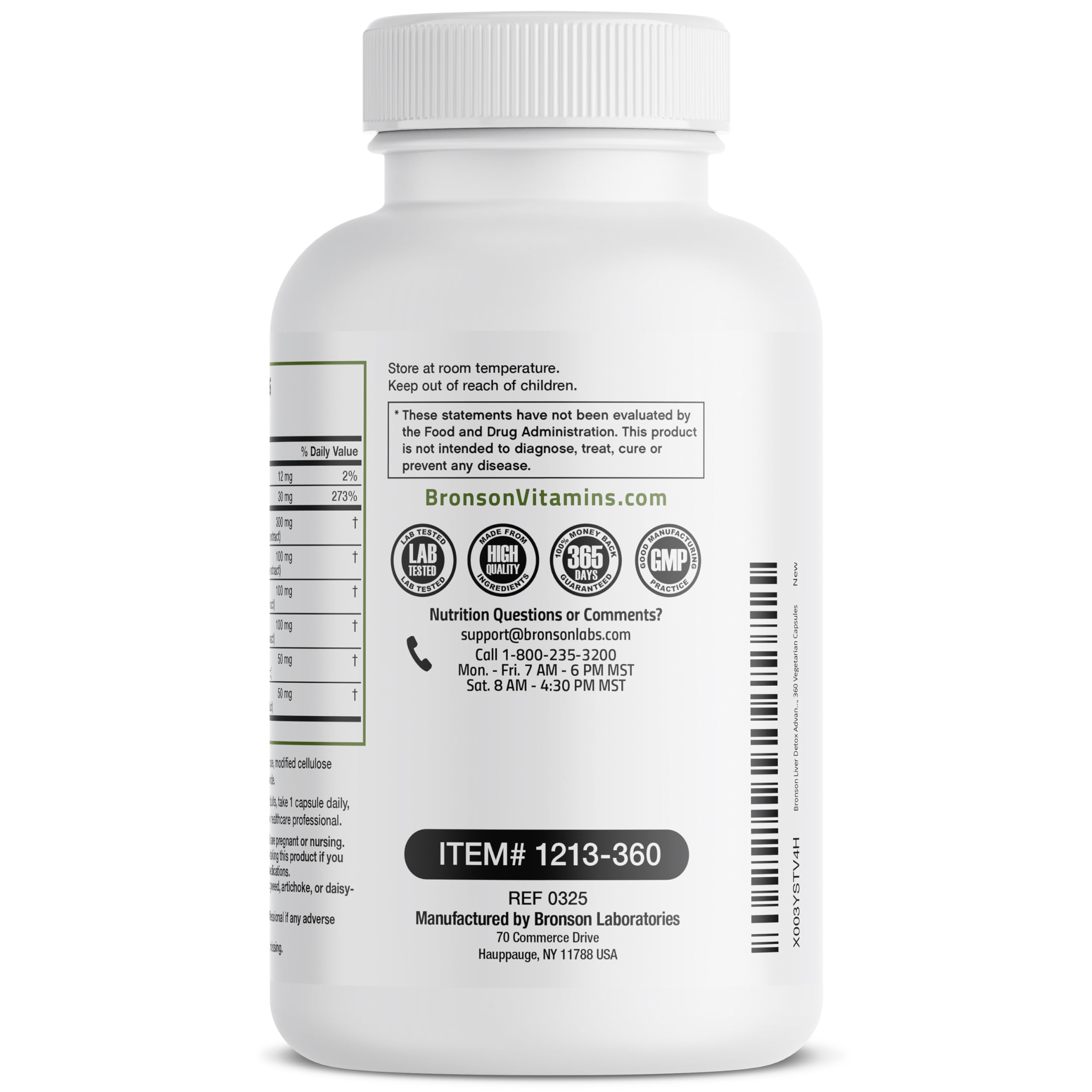 Bronson Liver Detox Advanced Detox & Cleansing Formula | Milk Thistle, Dandelion Root, Turmeric, Artichoke Leaf, 360 Vegetarian Capsules