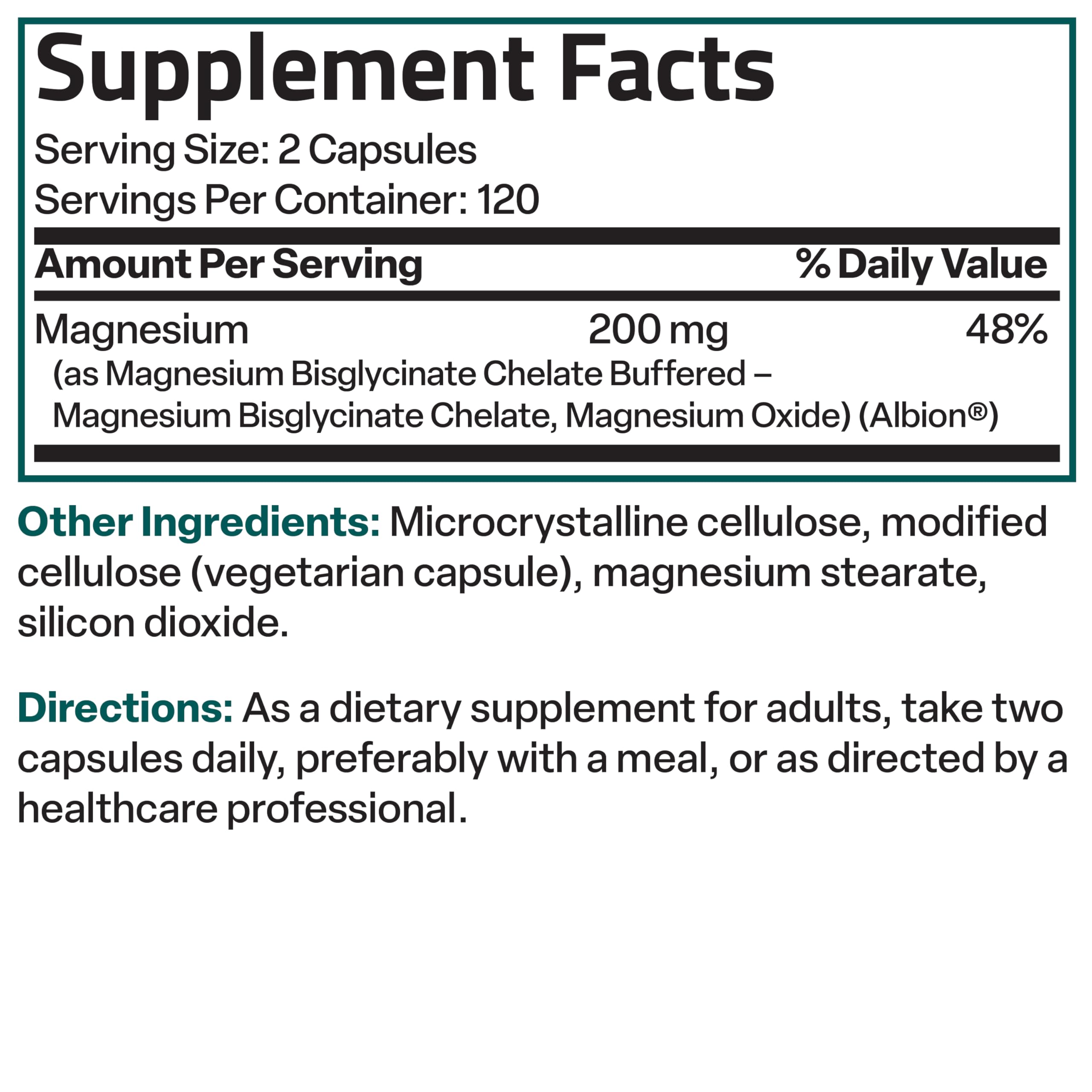 Bronson Magnesium Glycinate 200 mg – Chelated for High Absorption, Non-GMO, 240 Vegetarian Capsules