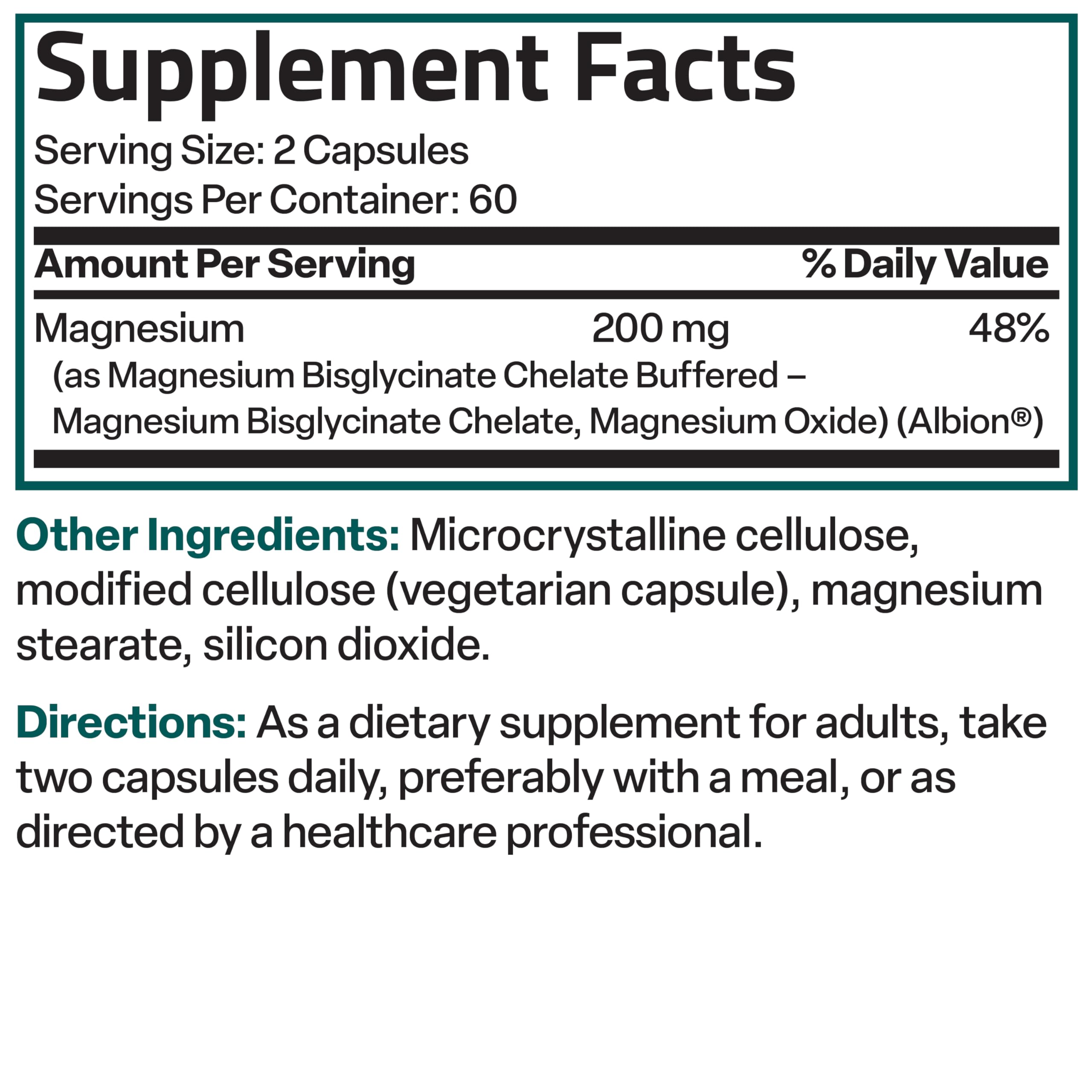 Bronson Magnesium Glycinate 200 mg – Chelated for High Absorption, Gentle on Stomach | Non-GMO, 120 Vegetarian Capsules