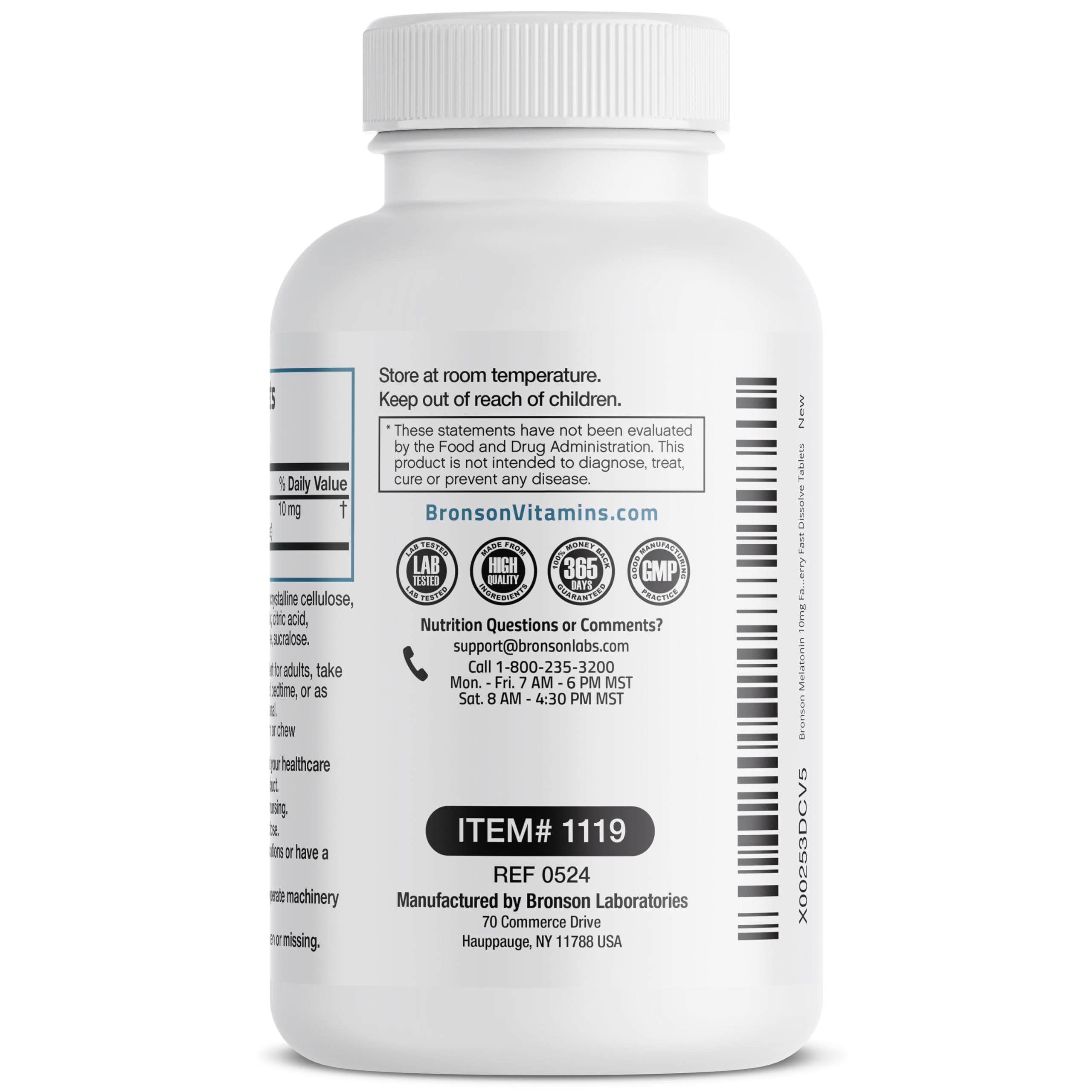Bronson Melatonin 10mg Fast Dissolve Cherry – Vegetarian | 100 Count