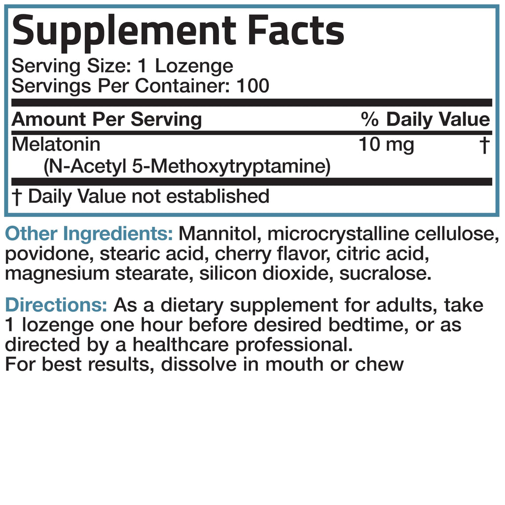 Bronson Melatonin 10mg Fast Dissolve Cherry – Vegetarian | 100 Count