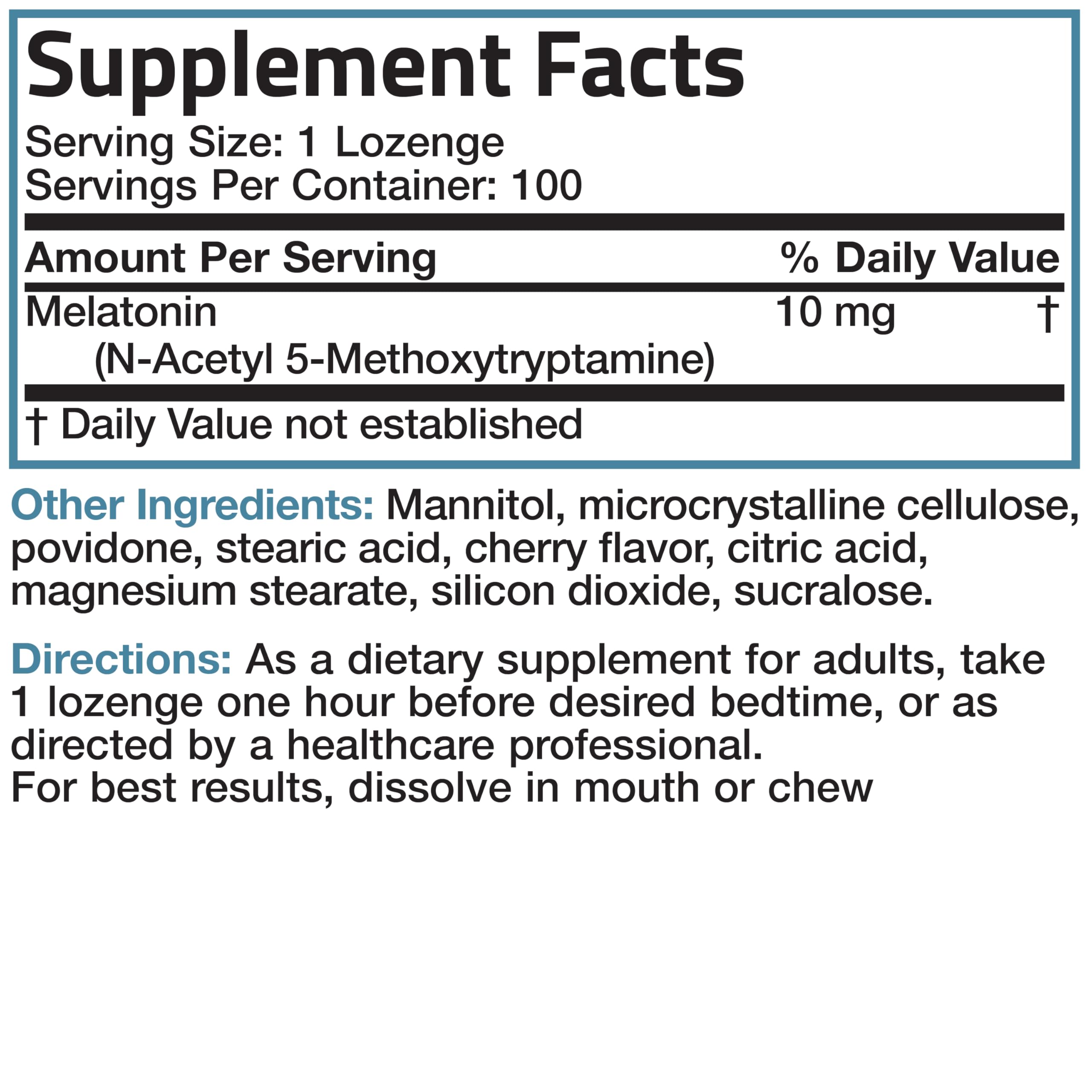 Bronson Melatonin 10mg Fast Dissolve Cherry – Vegetarian | 100 Count