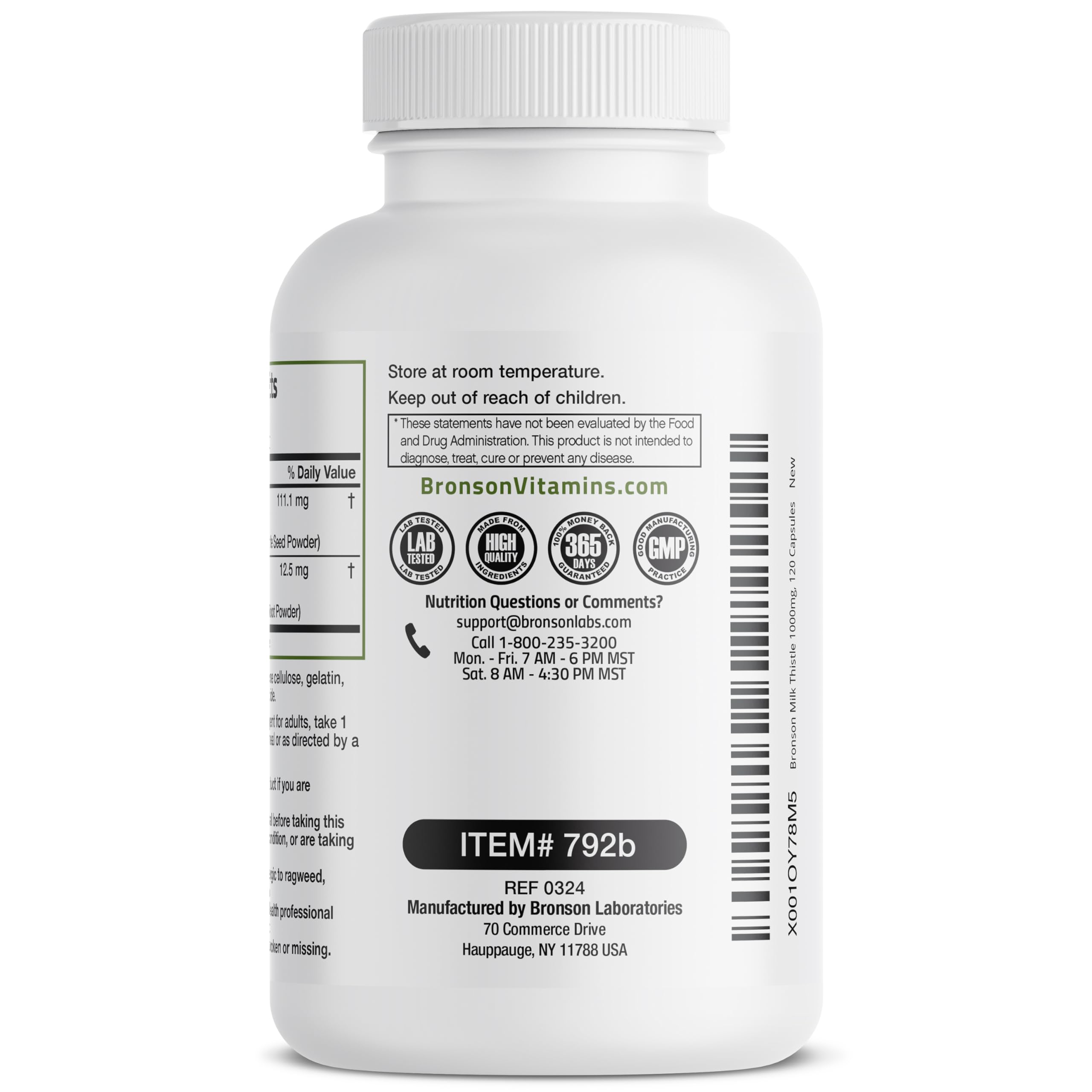 Bronson Milk Thistle with Dandelion Root – Liver Health Support, 120 Capsules
