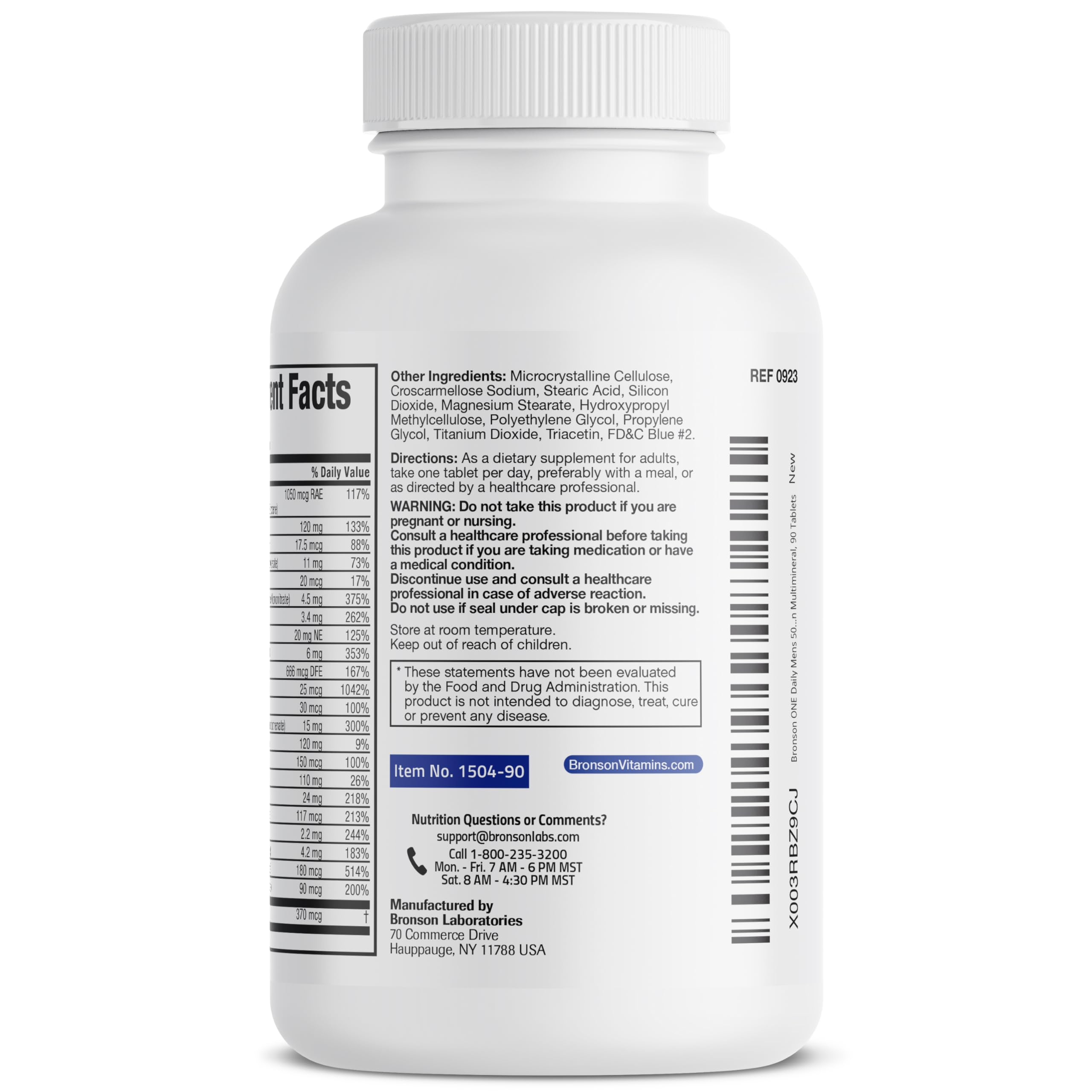 Bronson ONE Daily Men's 50+ Complete Multivitamin & Multimineral – 90 Tablets