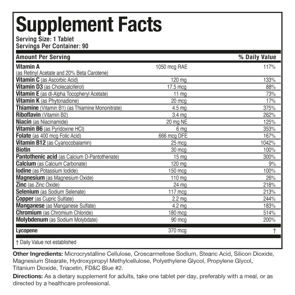 Bronson ONE Daily Men's 50+ Complete Multivitamin & Multimineral – 90 Tablets