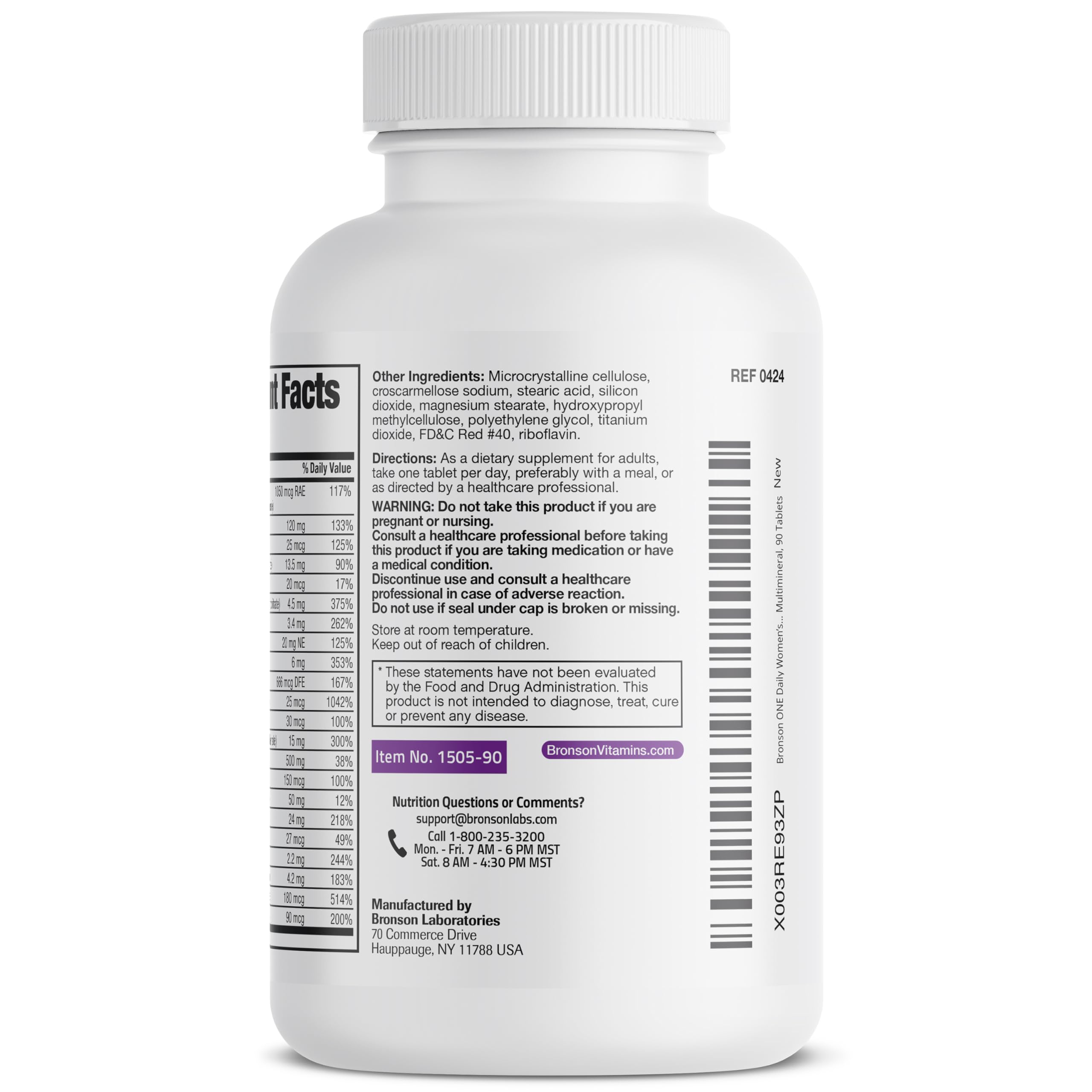 Bronson ONE Daily Women’s 50+ Complete Multivitamin Multimineral, 90 Tablets
