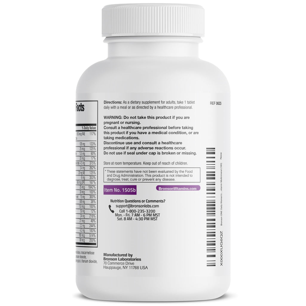 Bronson ONE Daily Women’s 50+ Complete Multivitamin & Multimineral – 180 Tablets