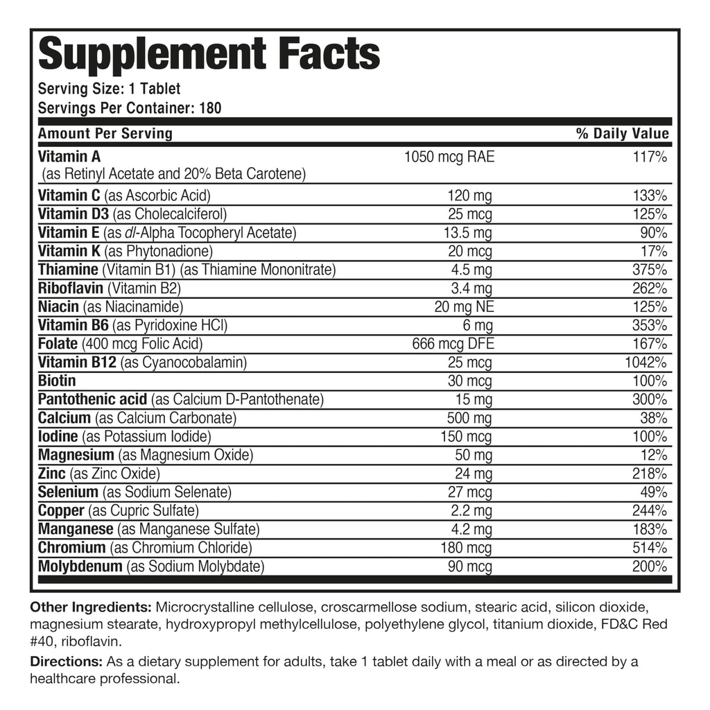 Bronson ONE Daily Women’s 50+ Complete Multivitamin & Multimineral – 180 Tablets