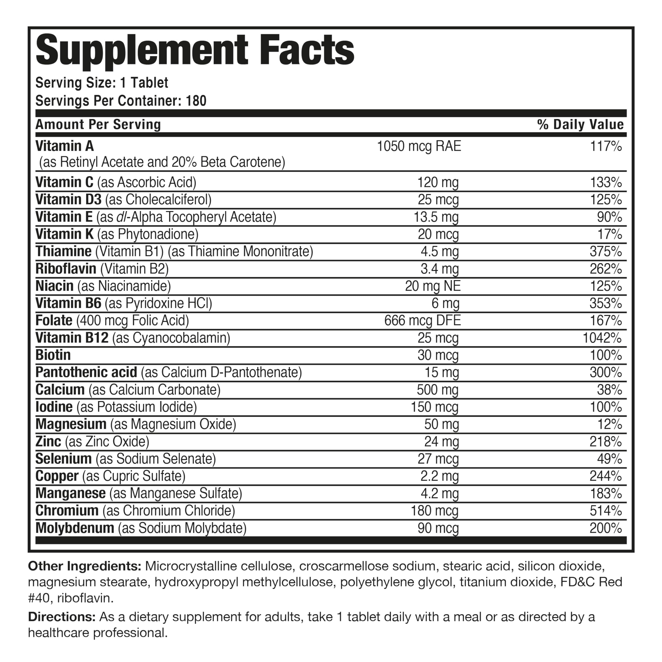 Bronson ONE Daily Women’s 50+ Complete Multivitamin & Multimineral – 180 Tablets