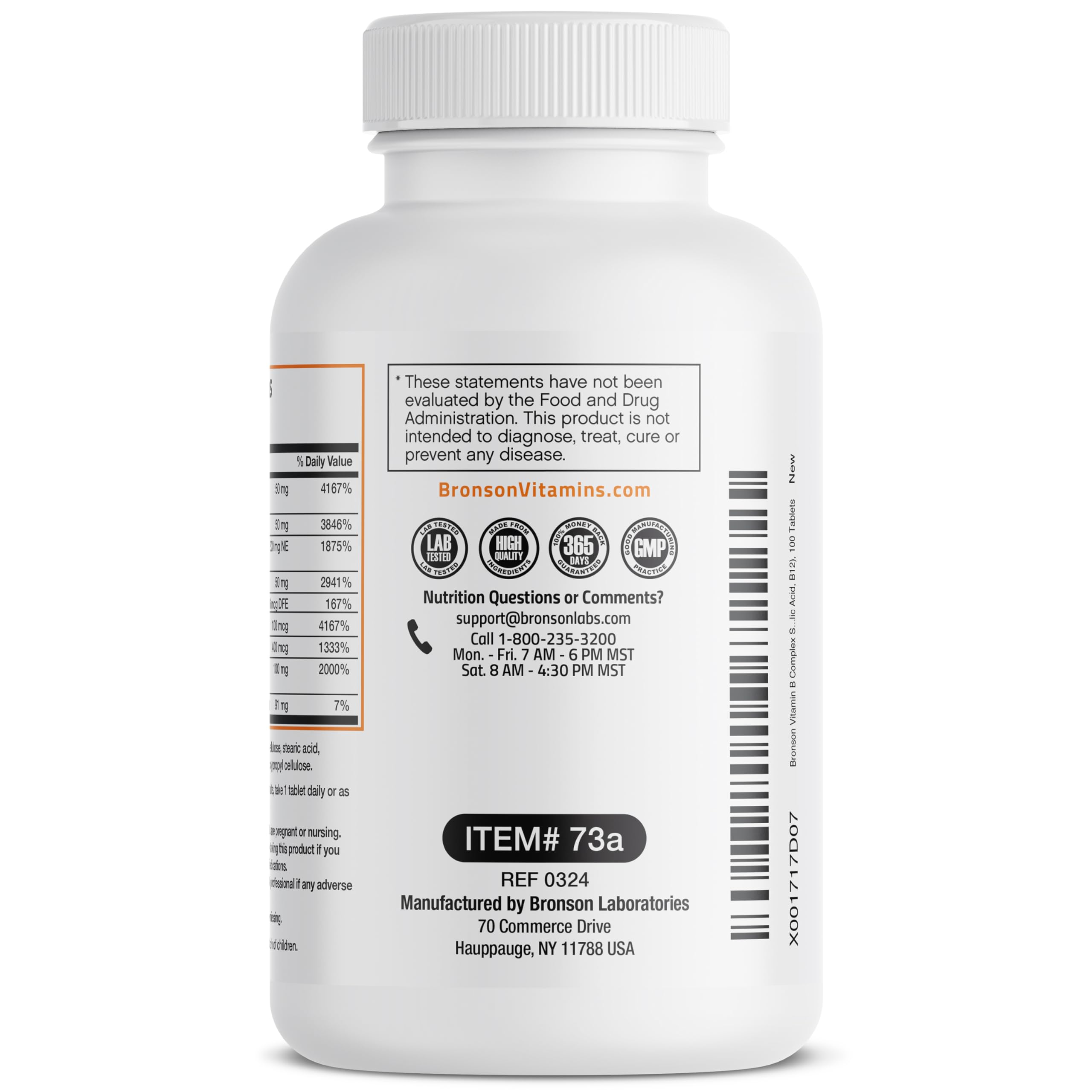 Bronson Super B Complex – Sustained Release B Vitamins (100 Tablets)