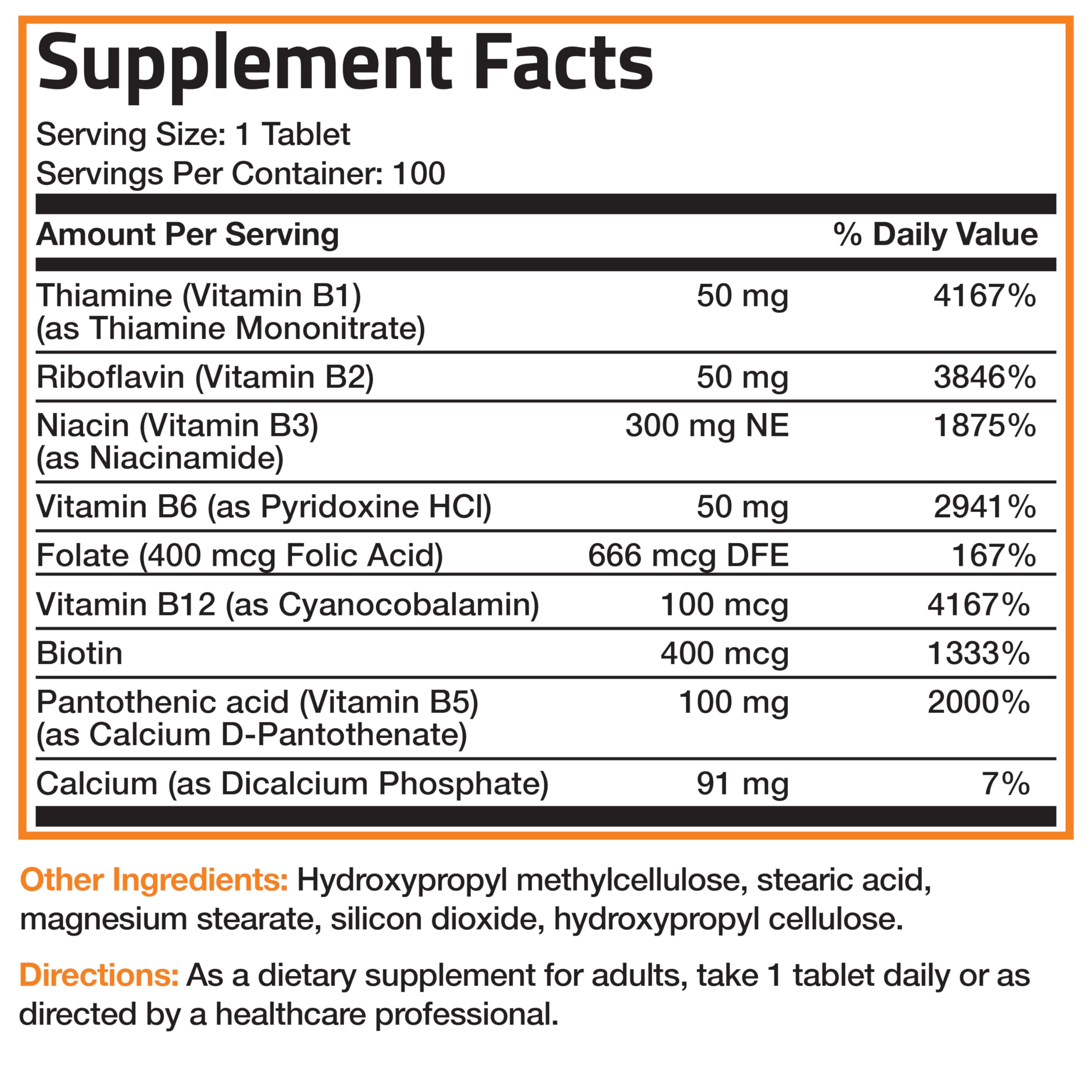 Bronson Super B Complex – Sustained Release B Vitamins (100 Tablets)