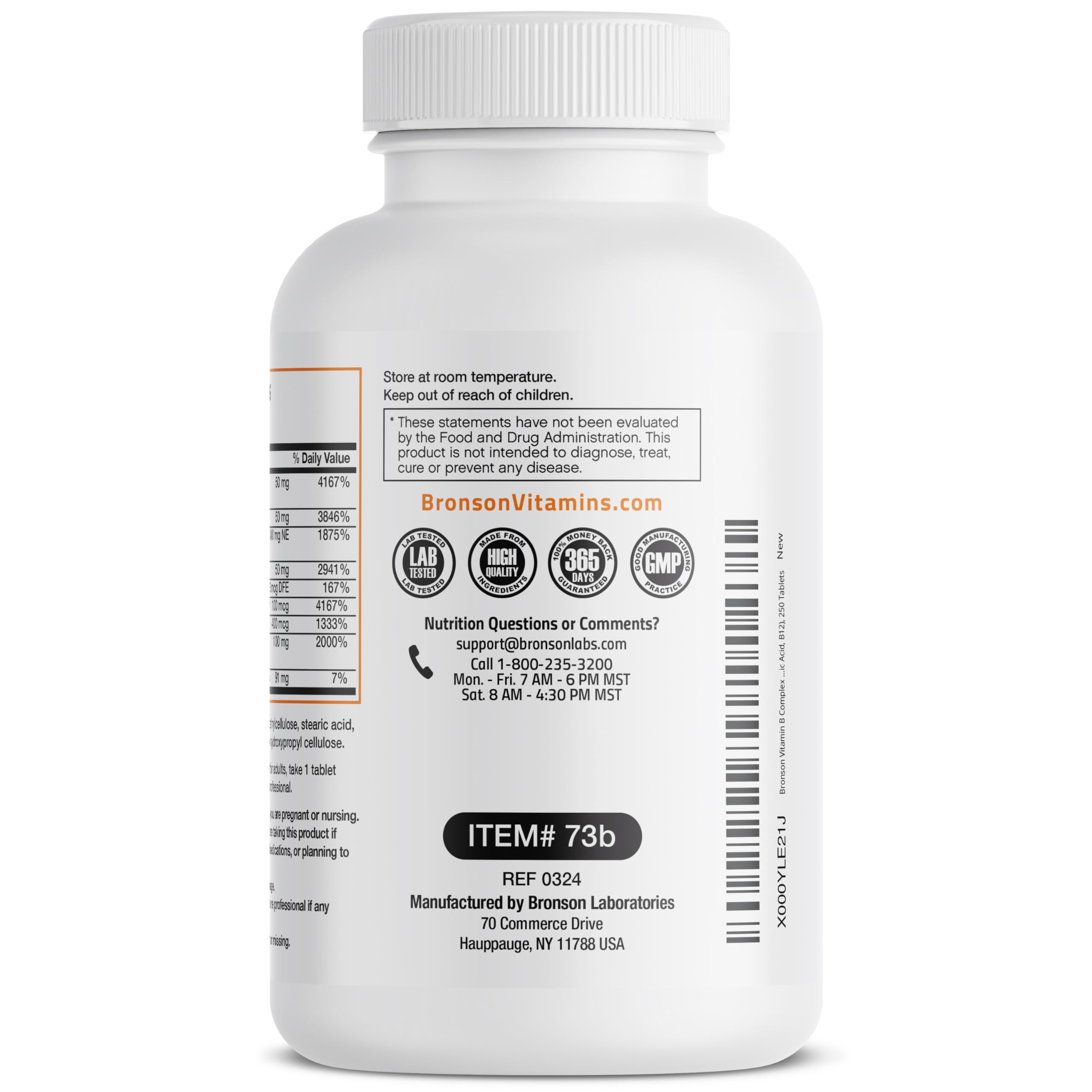 Bronson Super B Vitamin B Complex Sustained Release – 250 Tablets