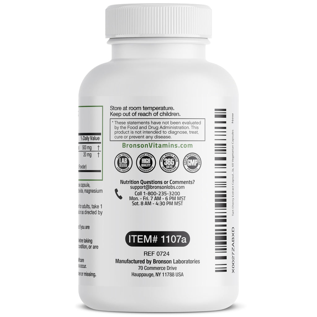 Bronson Tart Cherry + Celery Seed Capsules – Uric Acid Support & Joint Mobility (60 Veg Capsules)