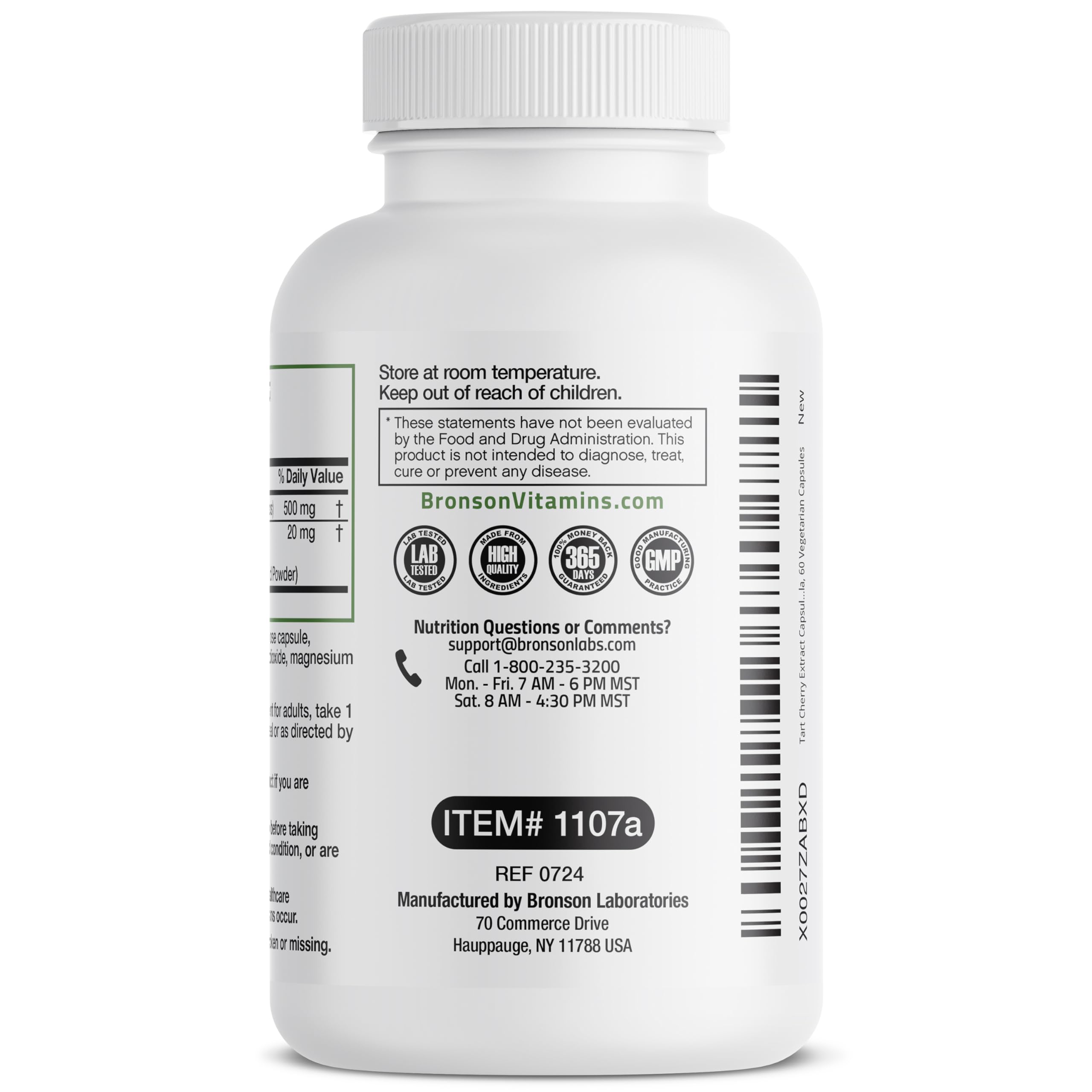 Bronson Tart Cherry + Celery Seed Capsules – Uric Acid Support & Joint Mobility (60 Veg Capsules)