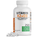 Bronson Vitamin K2 (MK7) with D3 – Non-GMO, 5000 IU D3, 90 mcg K2 MK-7, 250 Capsules