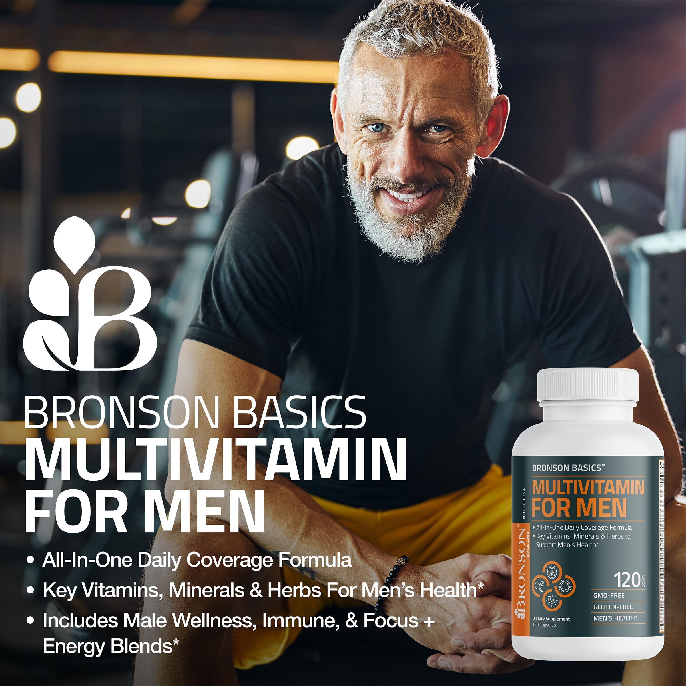 Bronson Multivitamin for Men - All-in-One Daily Coverage (60 Capsules)