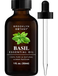 Brooklyn Botany Basil Essential Oil – 100% Pure & Natural, Therapeutic Grade, 1 Fl Oz with Dropper